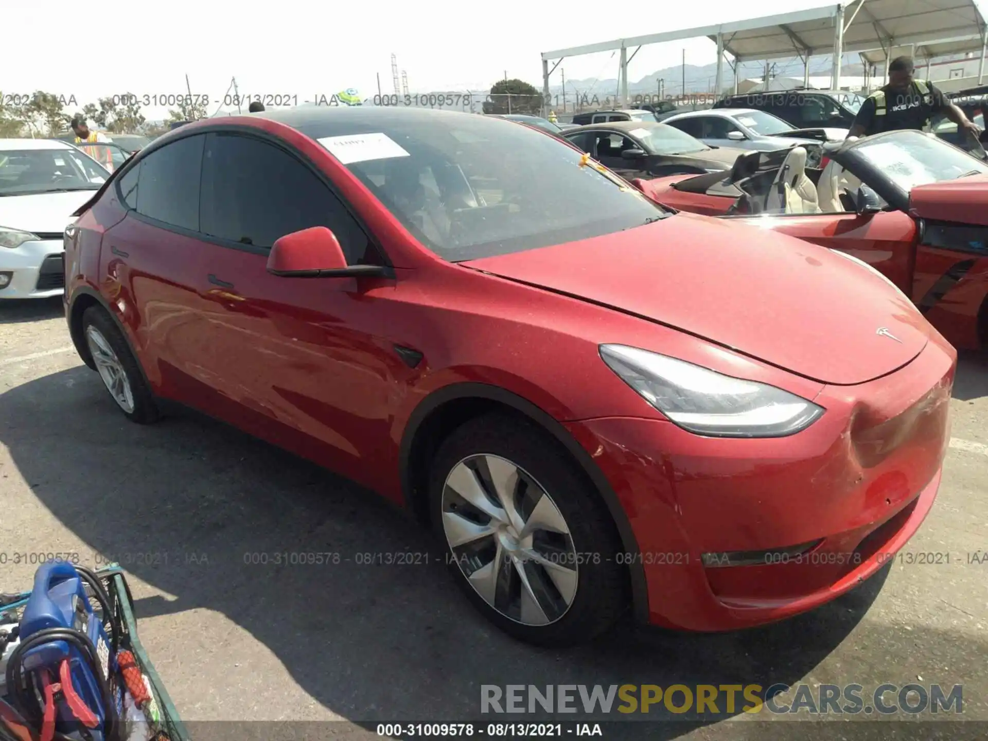 1 Photograph of a damaged car 5YJYGDEE7MF095898 TESLA MODEL Y 2021