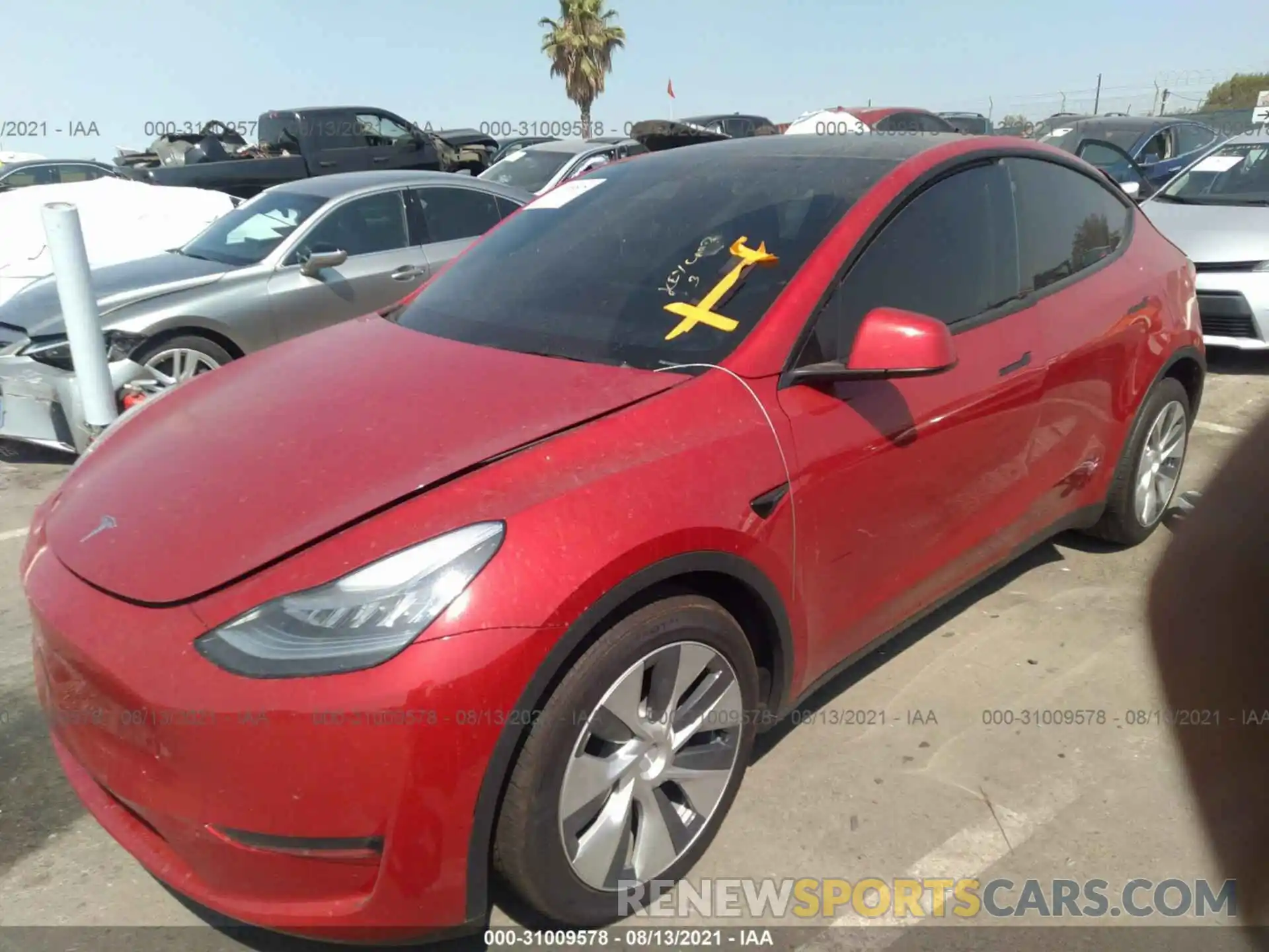 2 Фотография поврежденного автомобиля 5YJYGDEE7MF095898 TESLA MODEL Y 2021