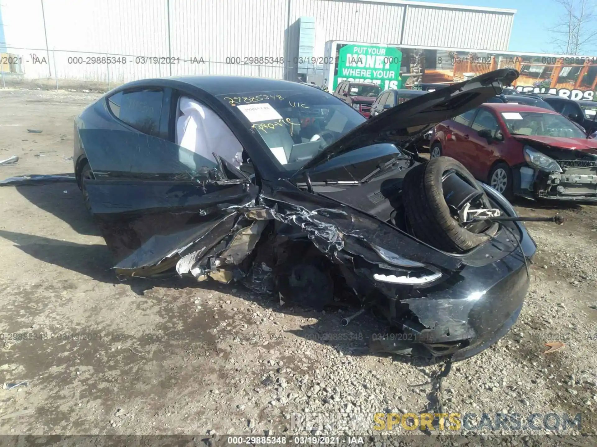 1 Photograph of a damaged car 5YJYGDEE7MF102719 TESLA MODEL Y 2021