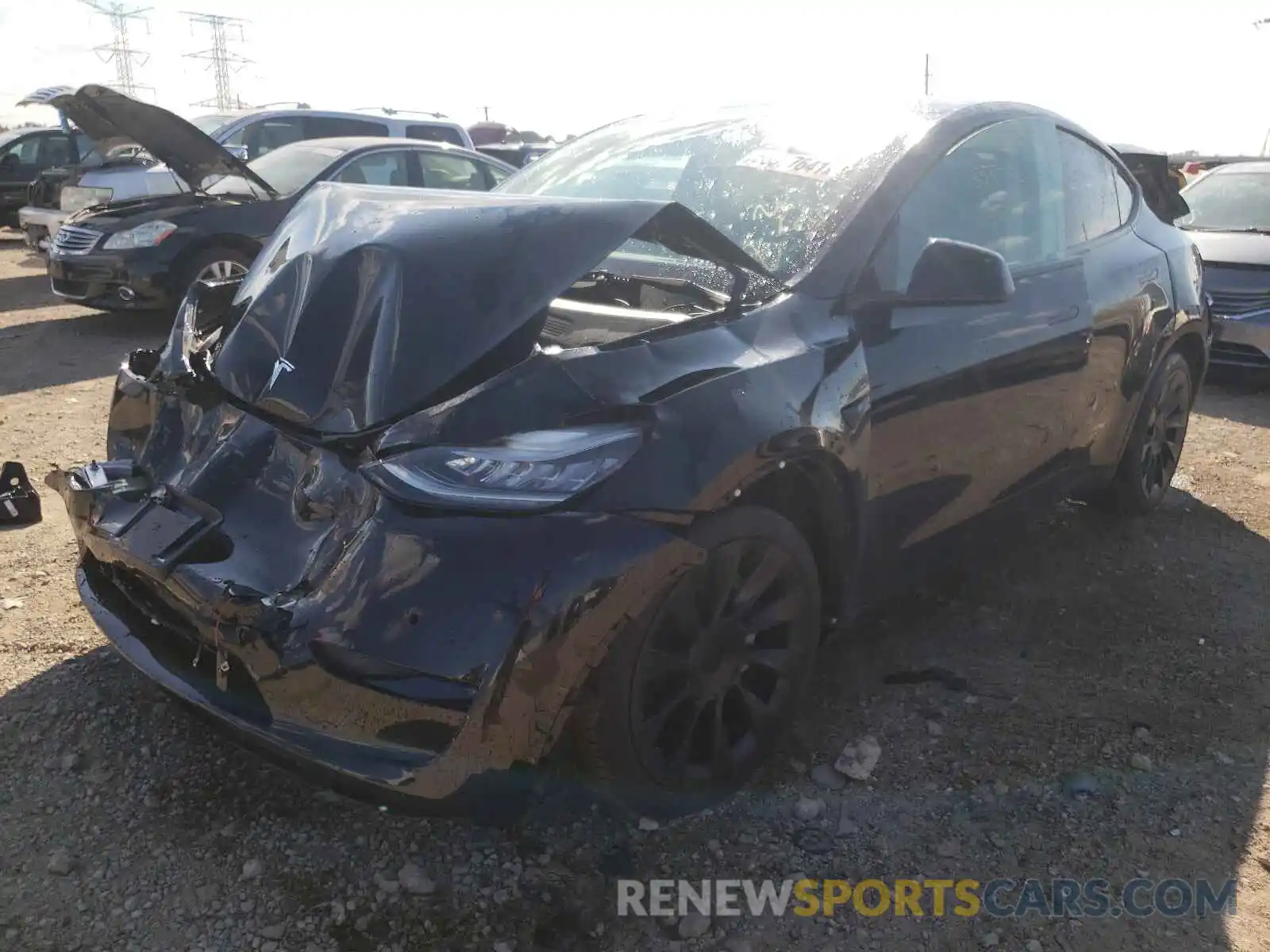 2 Photograph of a damaged car 5YJYGDEE7MF115678 TESLA MODEL Y 2021