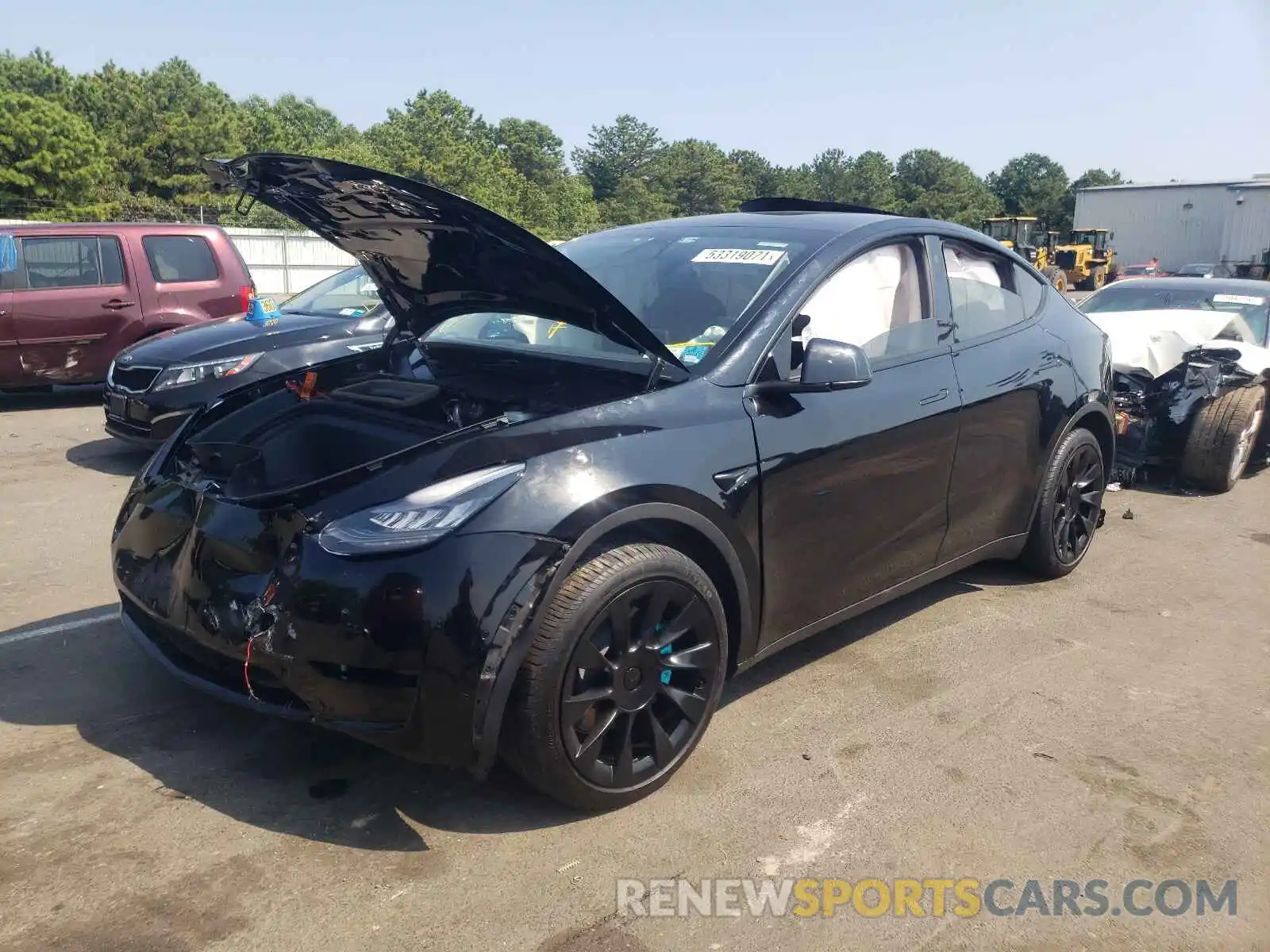 2 Photograph of a damaged car 5YJYGDEE7MF115731 TESLA MODEL Y 2021