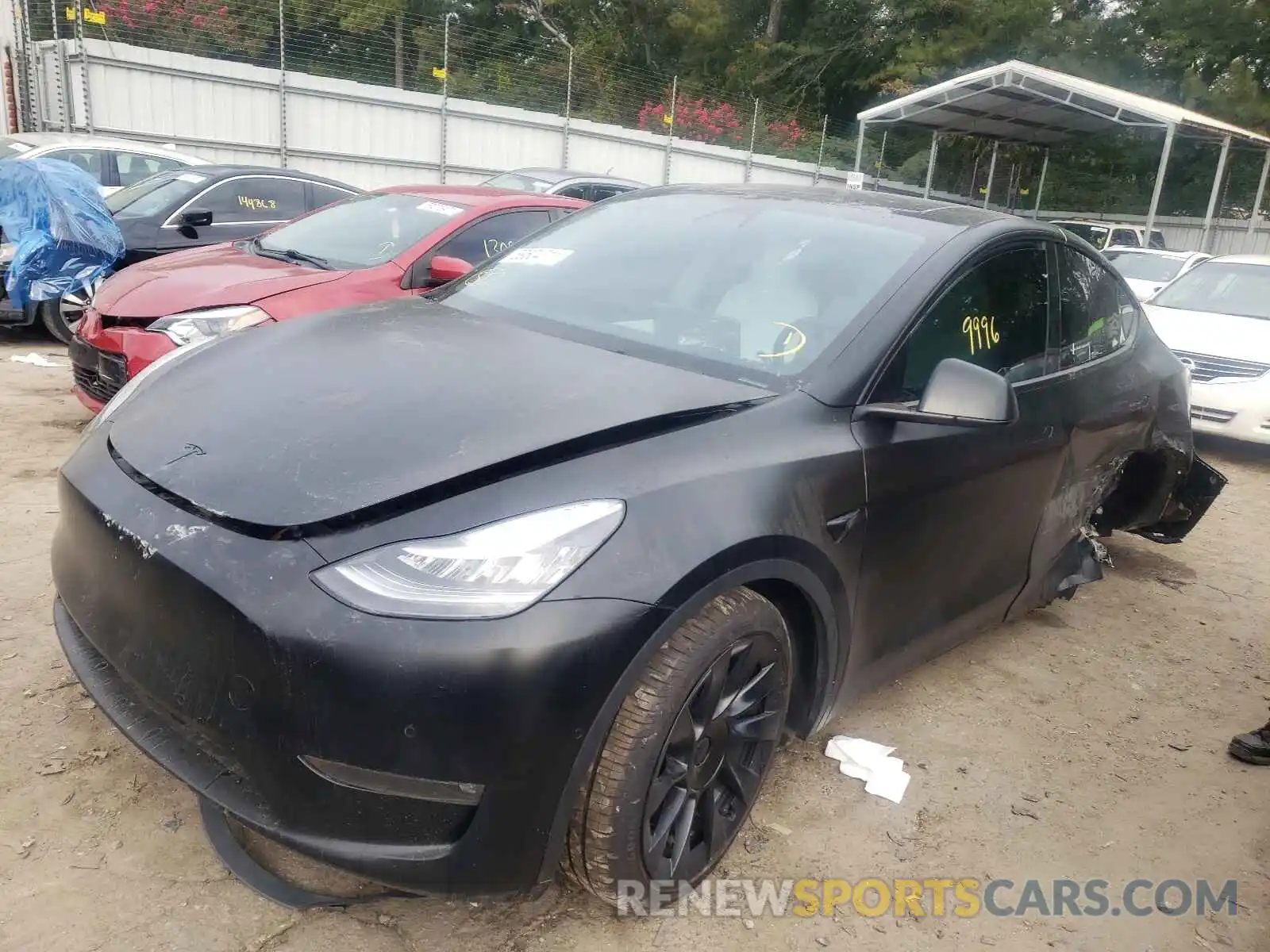 2 Photograph of a damaged car 5YJYGDEE7MF120279 TESLA MODEL Y 2021