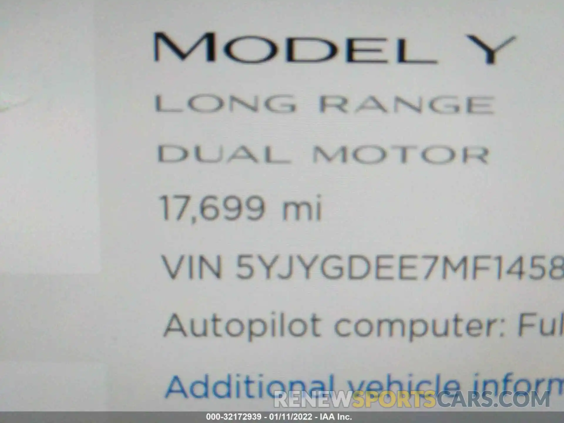 7 Фотография поврежденного автомобиля 5YJYGDEE7MF145845 TESLA MODEL Y 2021