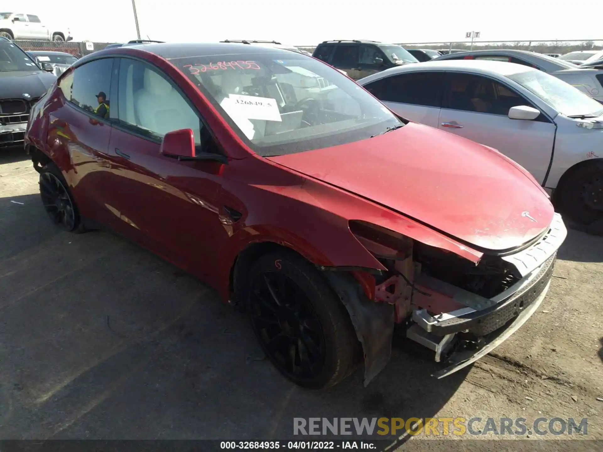 1 Photograph of a damaged car 5YJYGDEE7MF151788 TESLA MODEL Y 2021