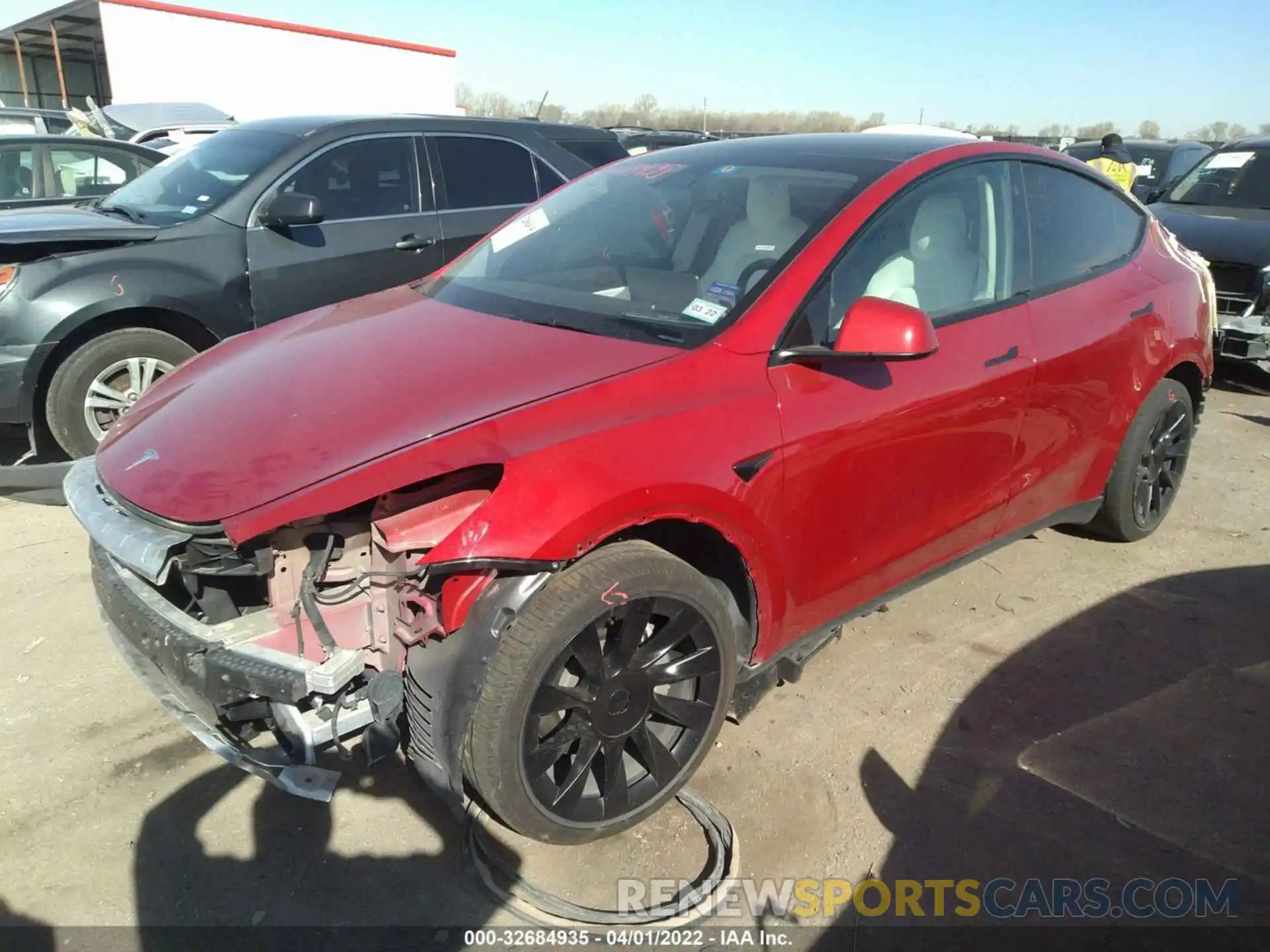 2 Photograph of a damaged car 5YJYGDEE7MF151788 TESLA MODEL Y 2021