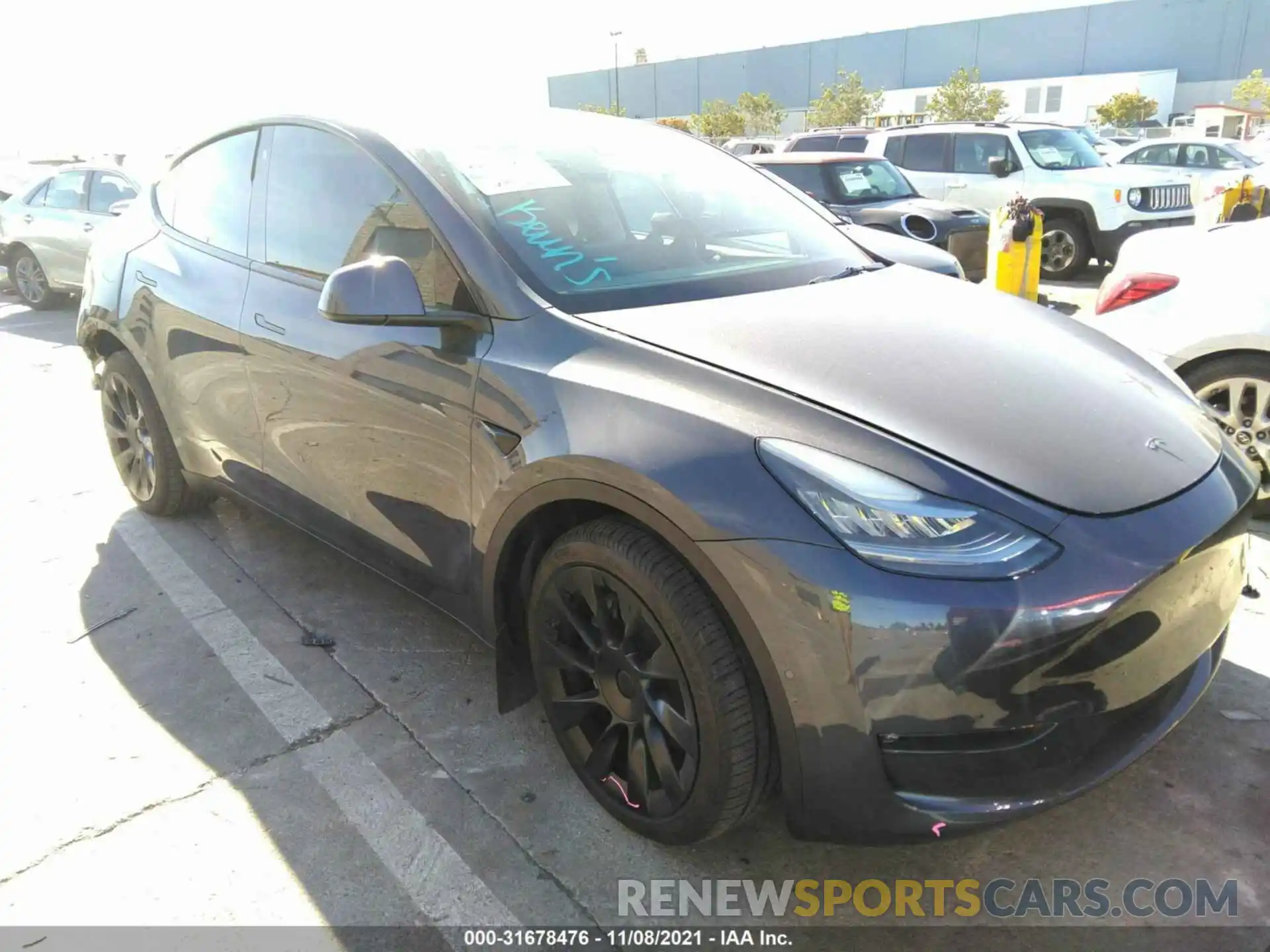 1 Photograph of a damaged car 5YJYGDEE7MF152911 TESLA MODEL Y 2021