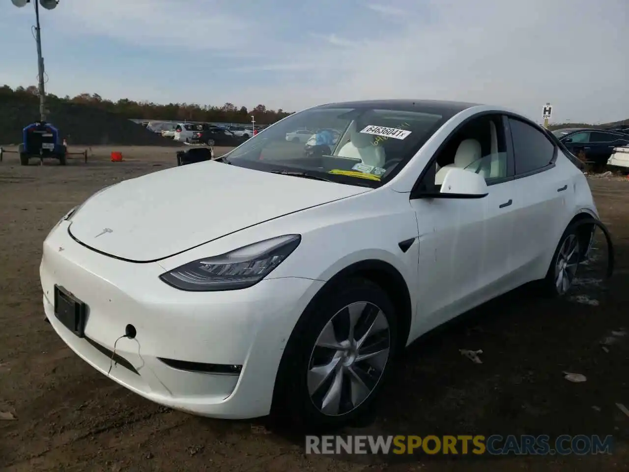 2 Photograph of a damaged car 5YJYGDEE7MF153993 TESLA MODEL Y 2021