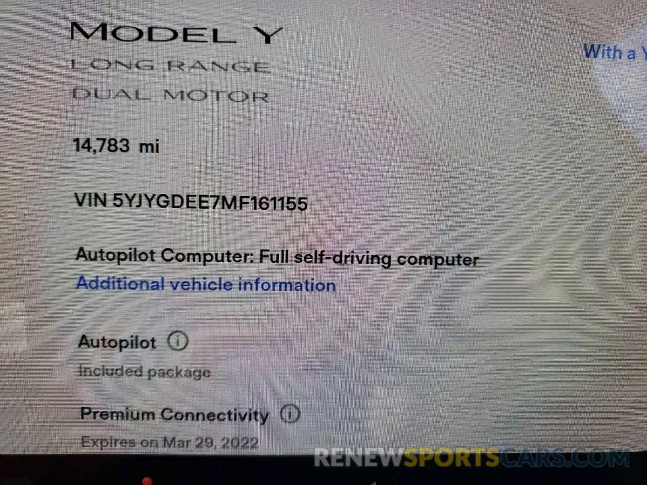 8 Photograph of a damaged car 5YJYGDEE7MF161155 TESLA MODEL Y 2021