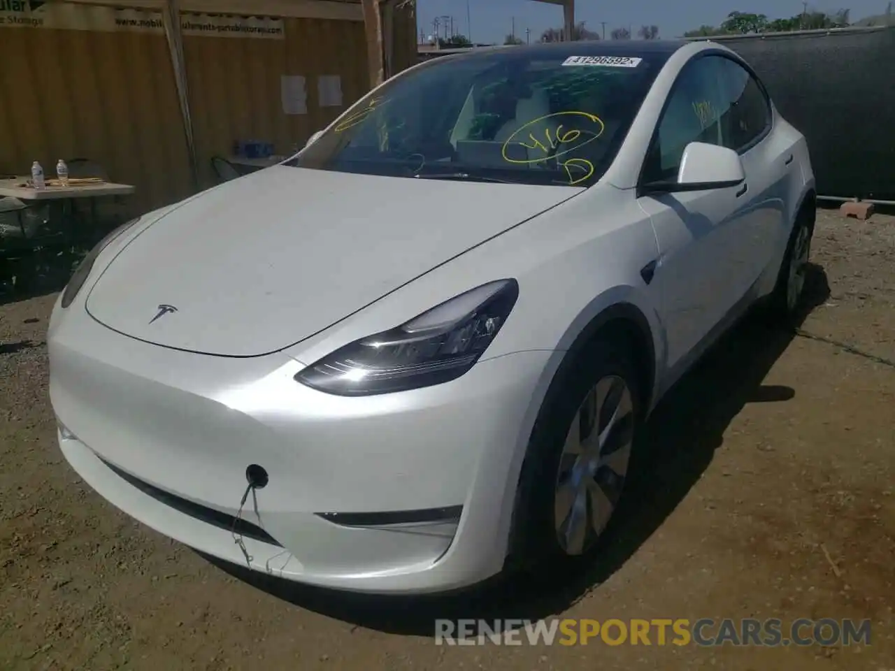 2 Фотография поврежденного автомобиля 5YJYGDEE7MF176223 TESLA MODEL Y 2021