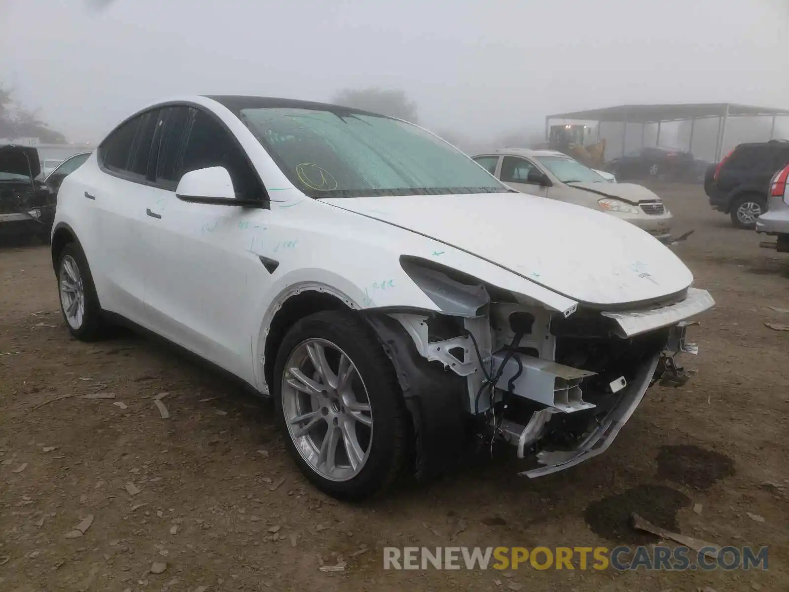 1 Photograph of a damaged car 5YJYGDEE7MF181910 TESLA MODEL Y 2021