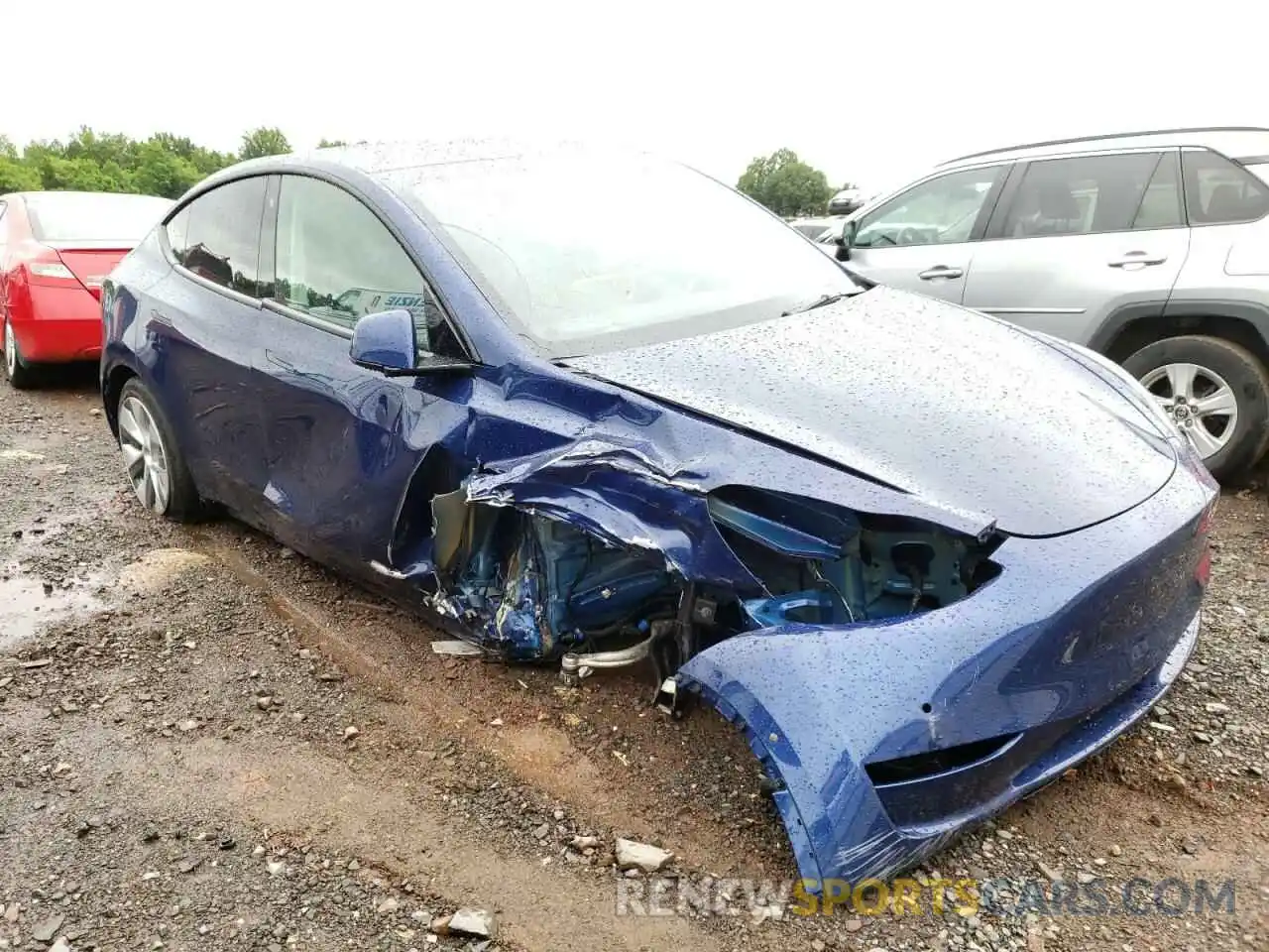 1 Photograph of a damaged car 5YJYGDEE7MF182278 TESLA MODEL Y 2021