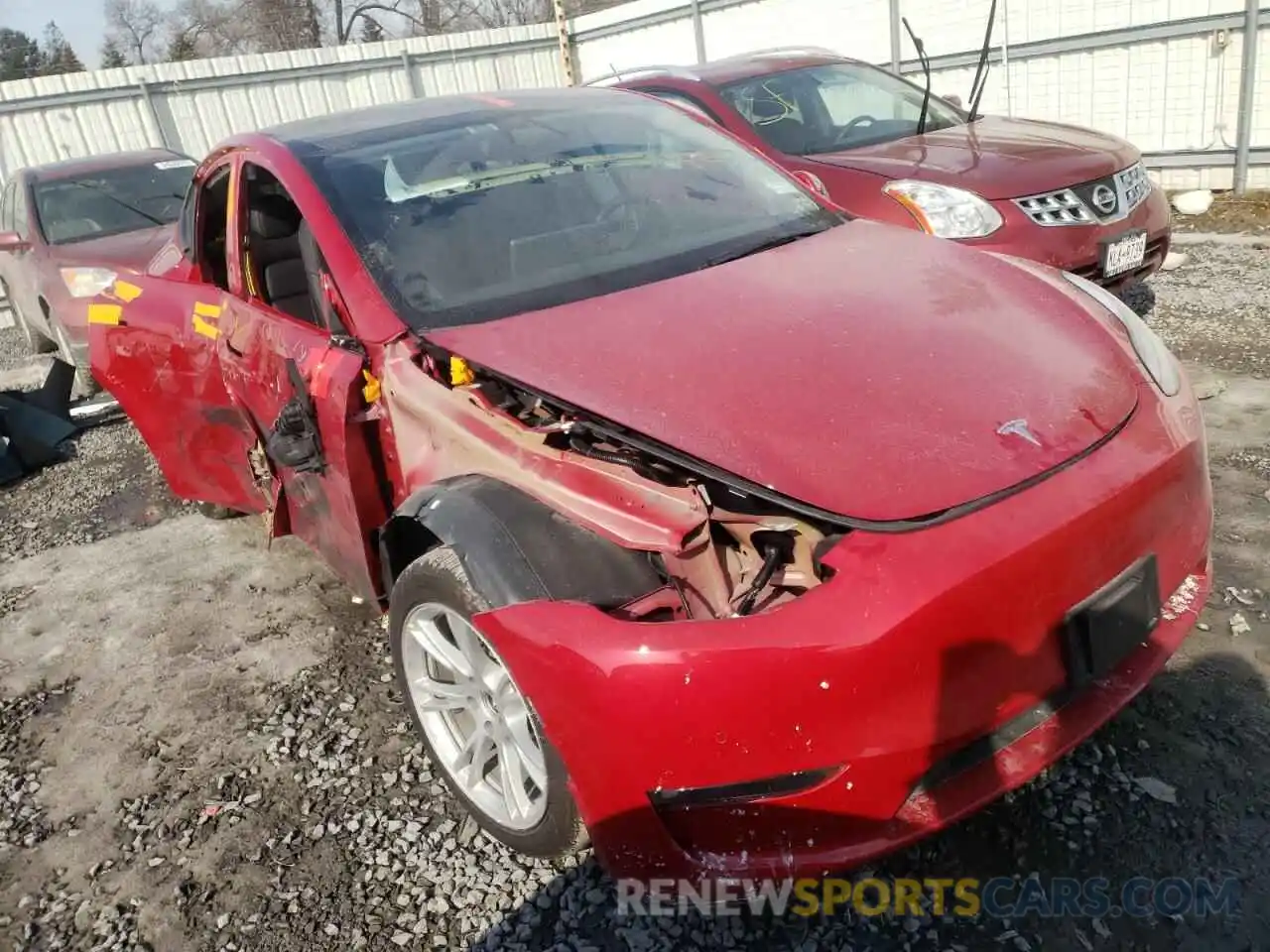 1 Photograph of a damaged car 5YJYGDEE7MF191109 TESLA MODEL Y 2021