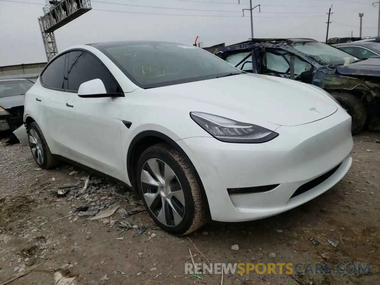 1 Фотография поврежденного автомобиля 5YJYGDEE7MF200214 TESLA MODEL Y 2021