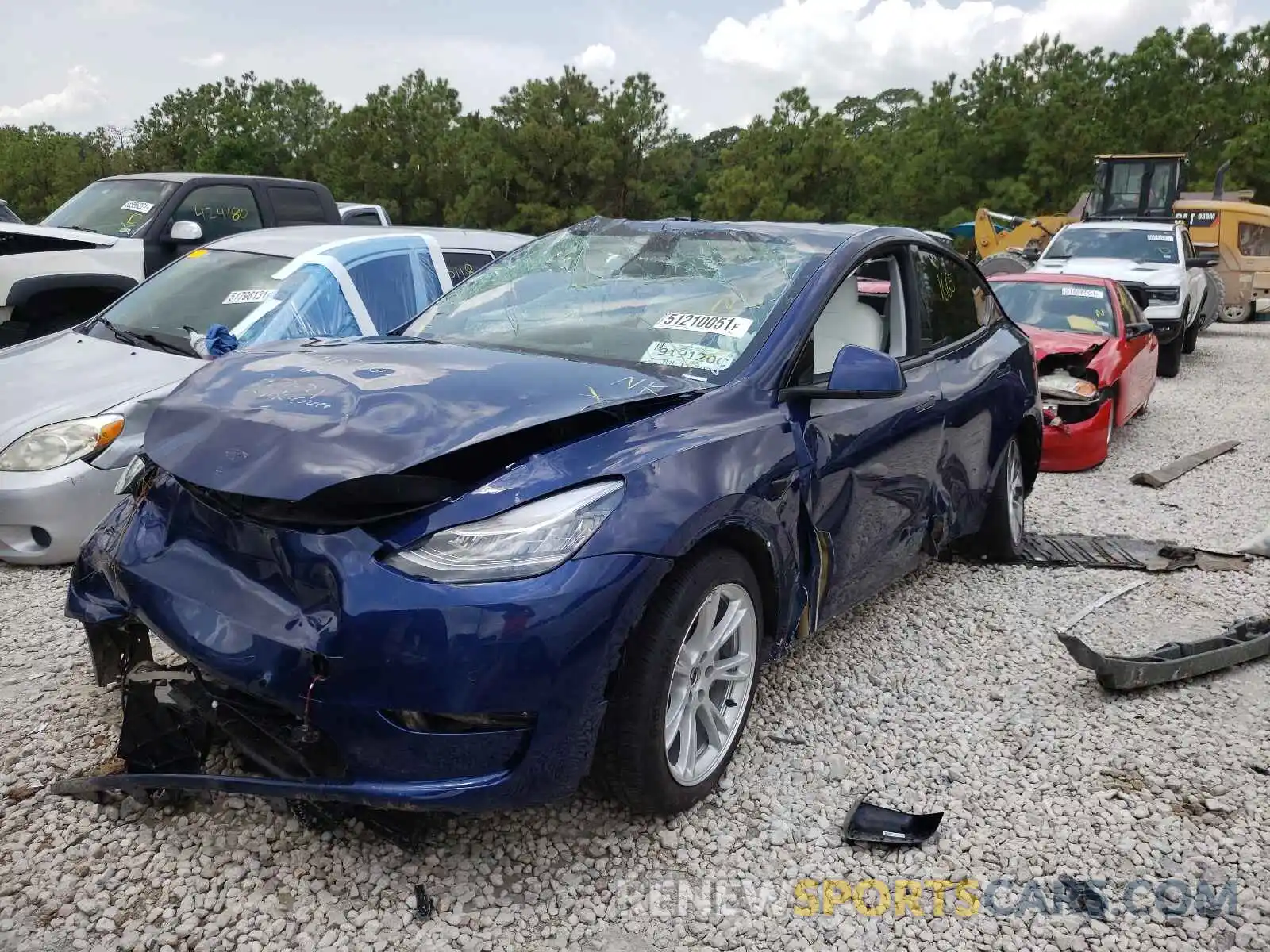 2 Photograph of a damaged car 5YJYGDEE7MF201430 TESLA MODEL Y 2021