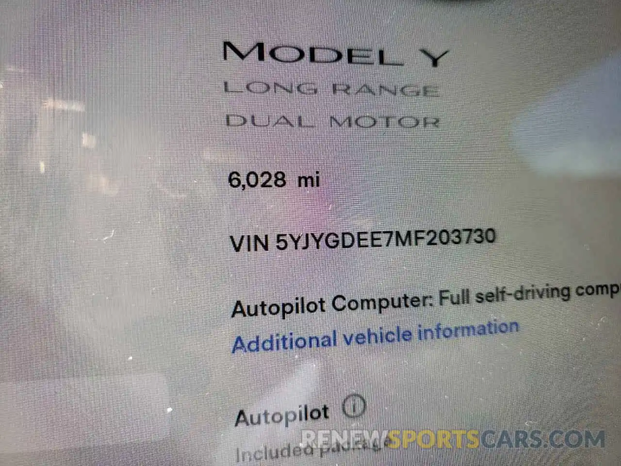 8 Фотография поврежденного автомобиля 5YJYGDEE7MF203730 TESLA MODEL Y 2021