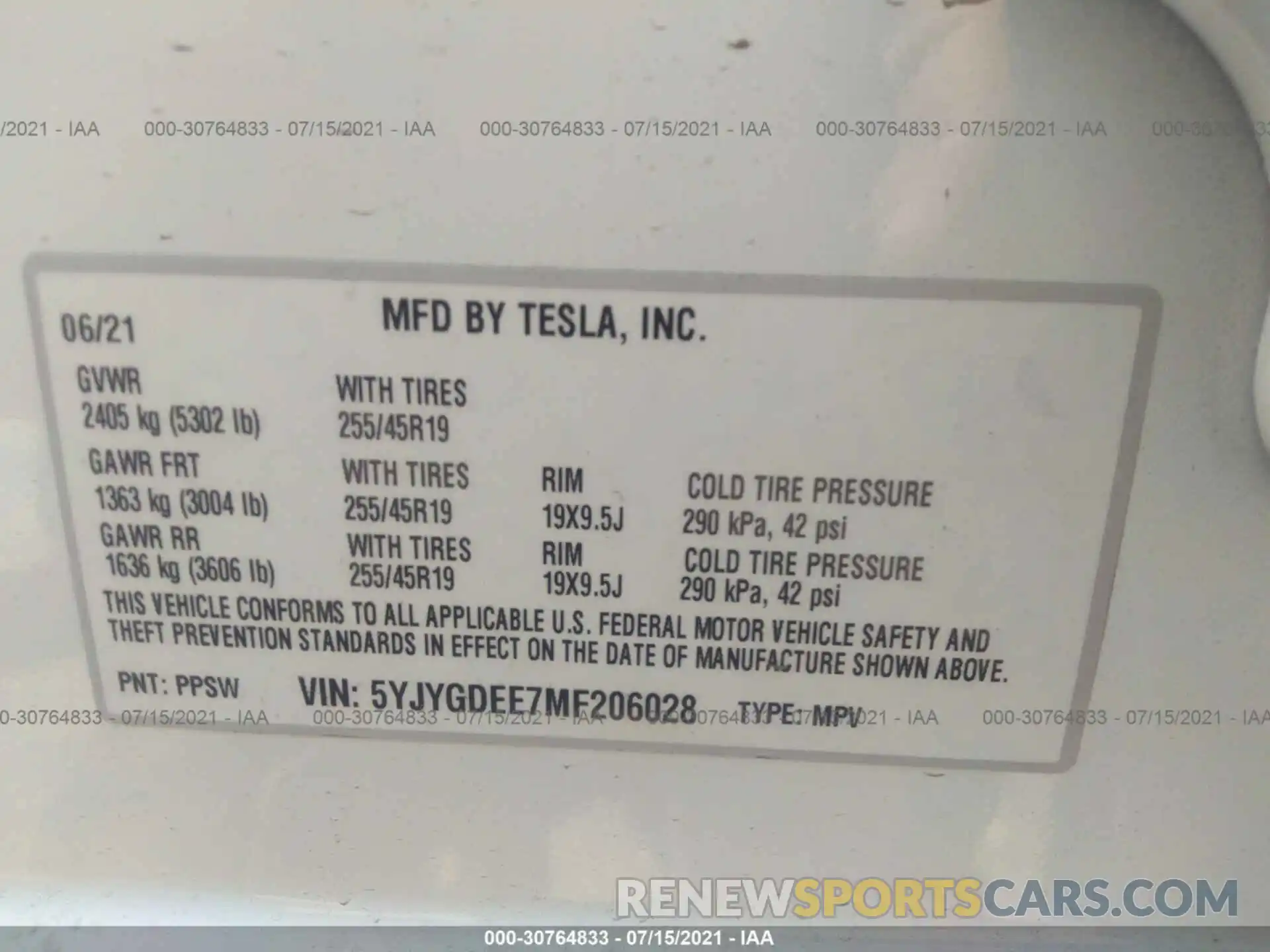 9 Photograph of a damaged car 5YJYGDEE7MF206028 TESLA MODEL Y 2021