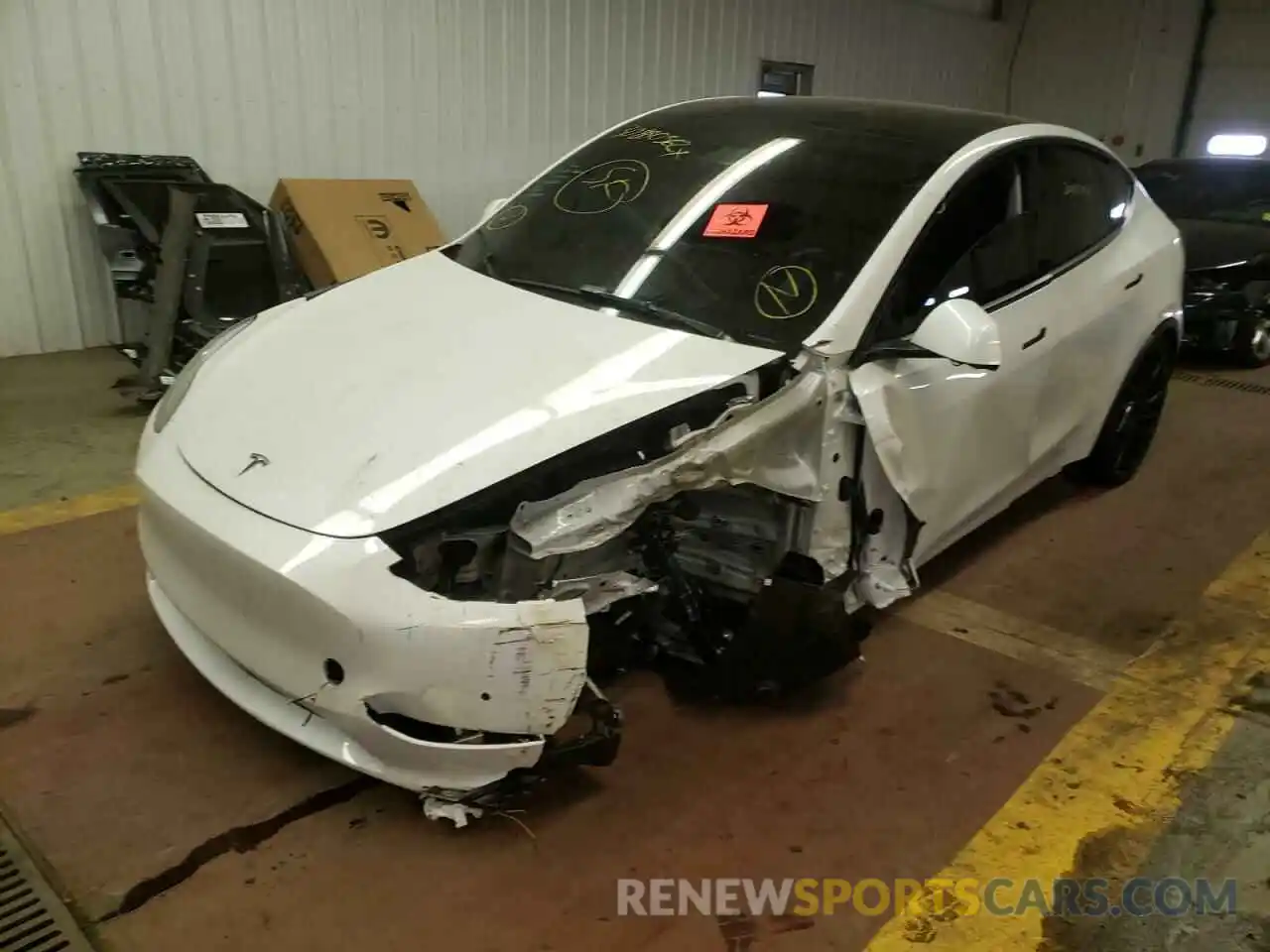 2 Photograph of a damaged car 5YJYGDEE7MF207650 TESLA MODEL Y 2021