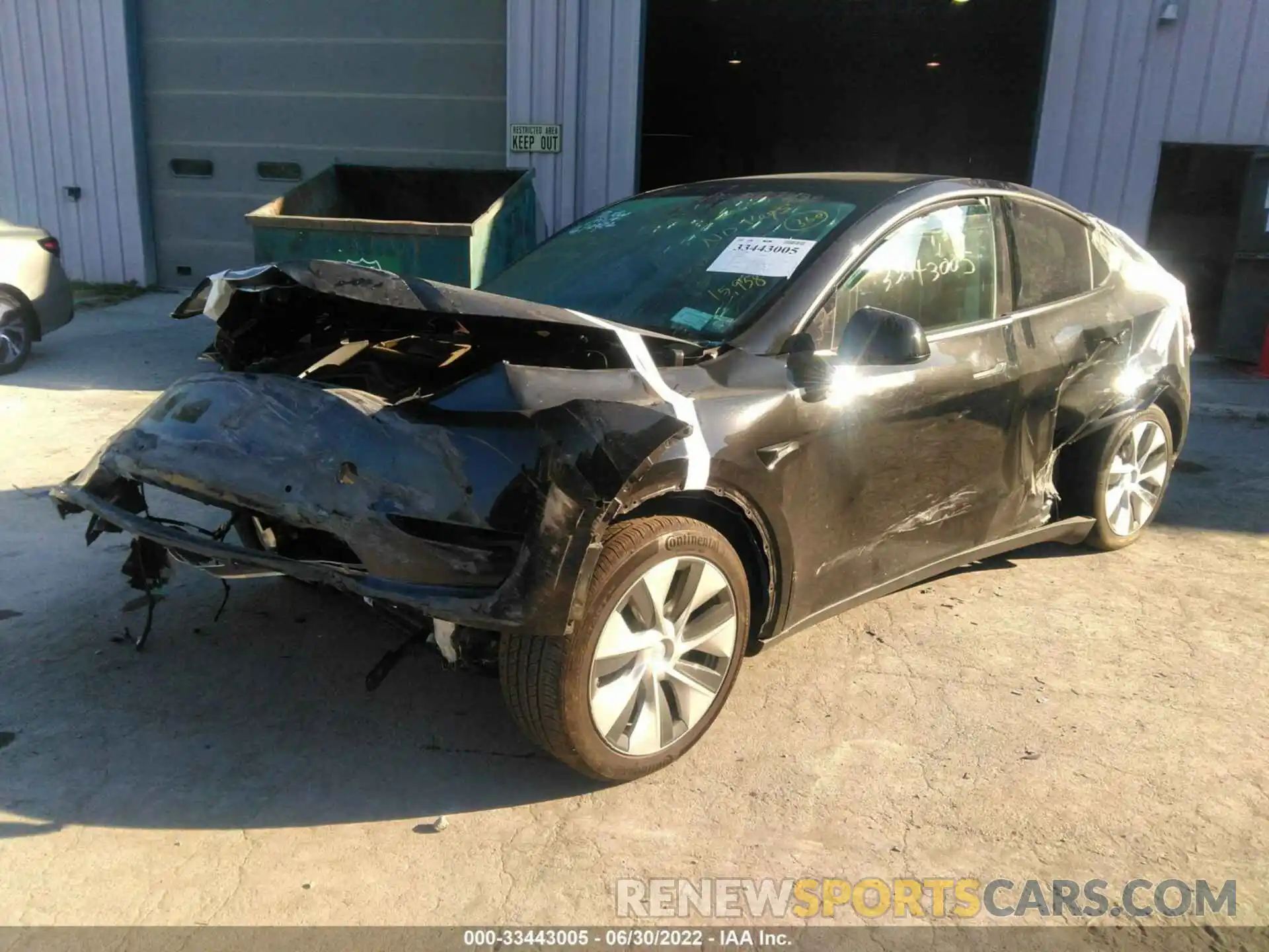 2 Photograph of a damaged car 5YJYGDEE7MF208636 TESLA MODEL Y 2021