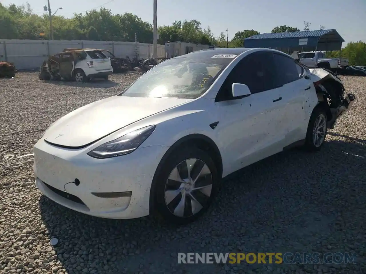 2 Photograph of a damaged car 5YJYGDEE7MF229552 TESLA MODEL Y 2021