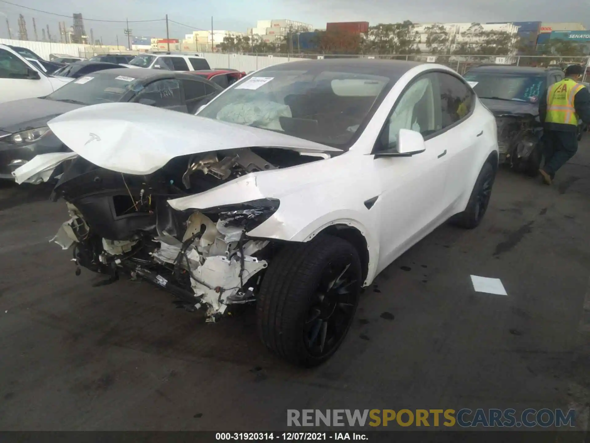 2 Photograph of a damaged car 5YJYGDEE7MF278444 TESLA MODEL Y 2021