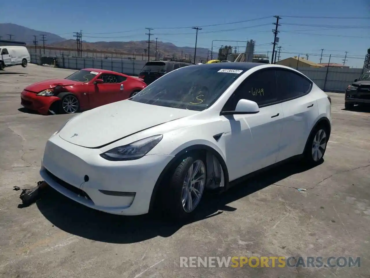 2 Фотография поврежденного автомобиля 5YJYGDEE7MF279366 TESLA MODEL Y 2021