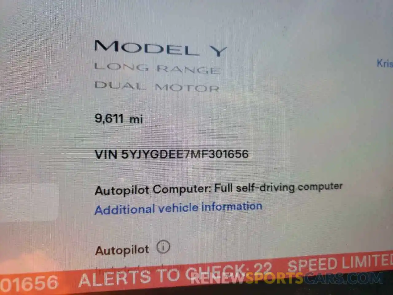 8 Фотография поврежденного автомобиля 5YJYGDEE7MF301656 TESLA MODEL Y 2021