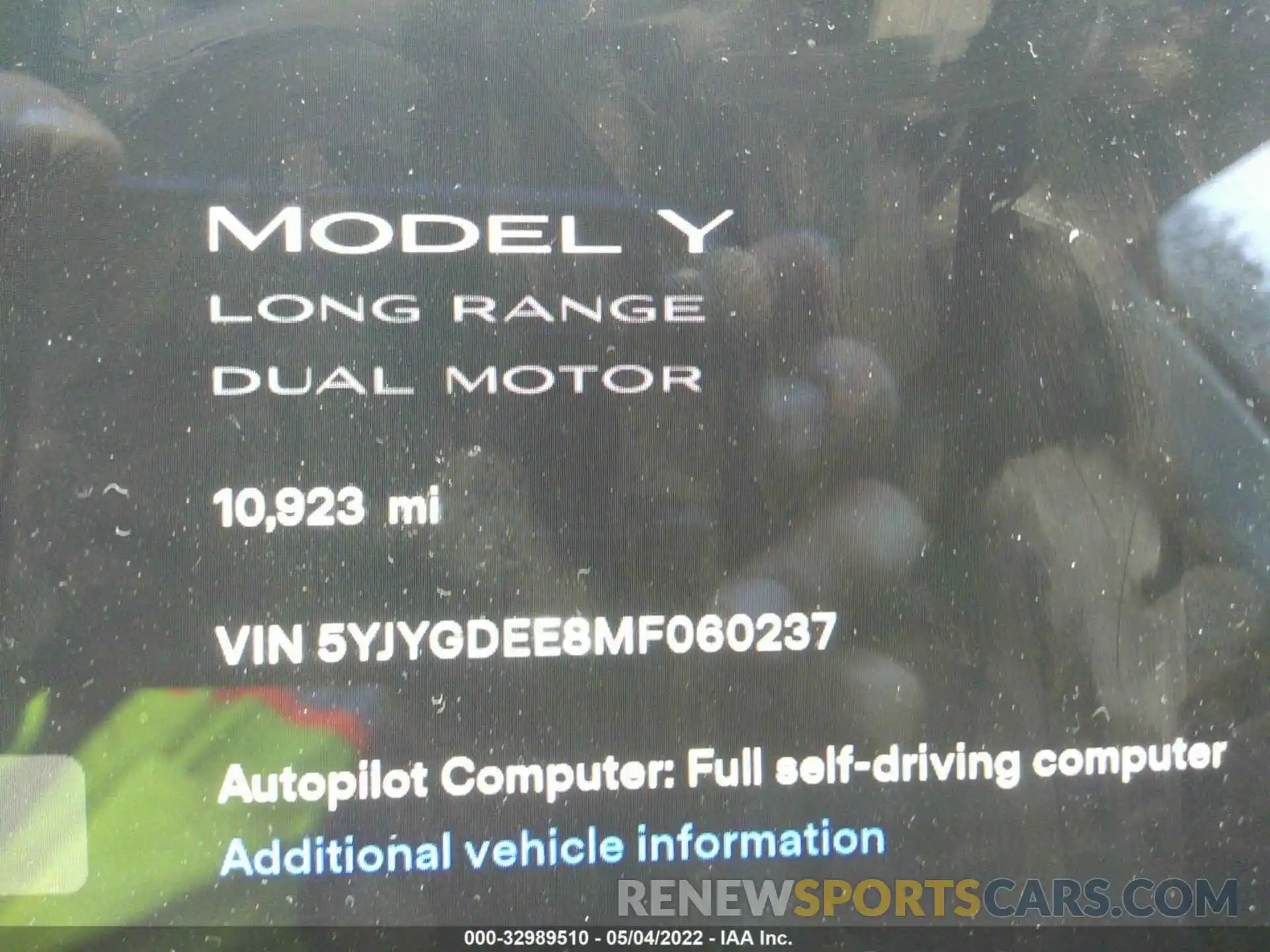 7 Photograph of a damaged car 5YJYGDEE8MF060237 TESLA MODEL Y 2021