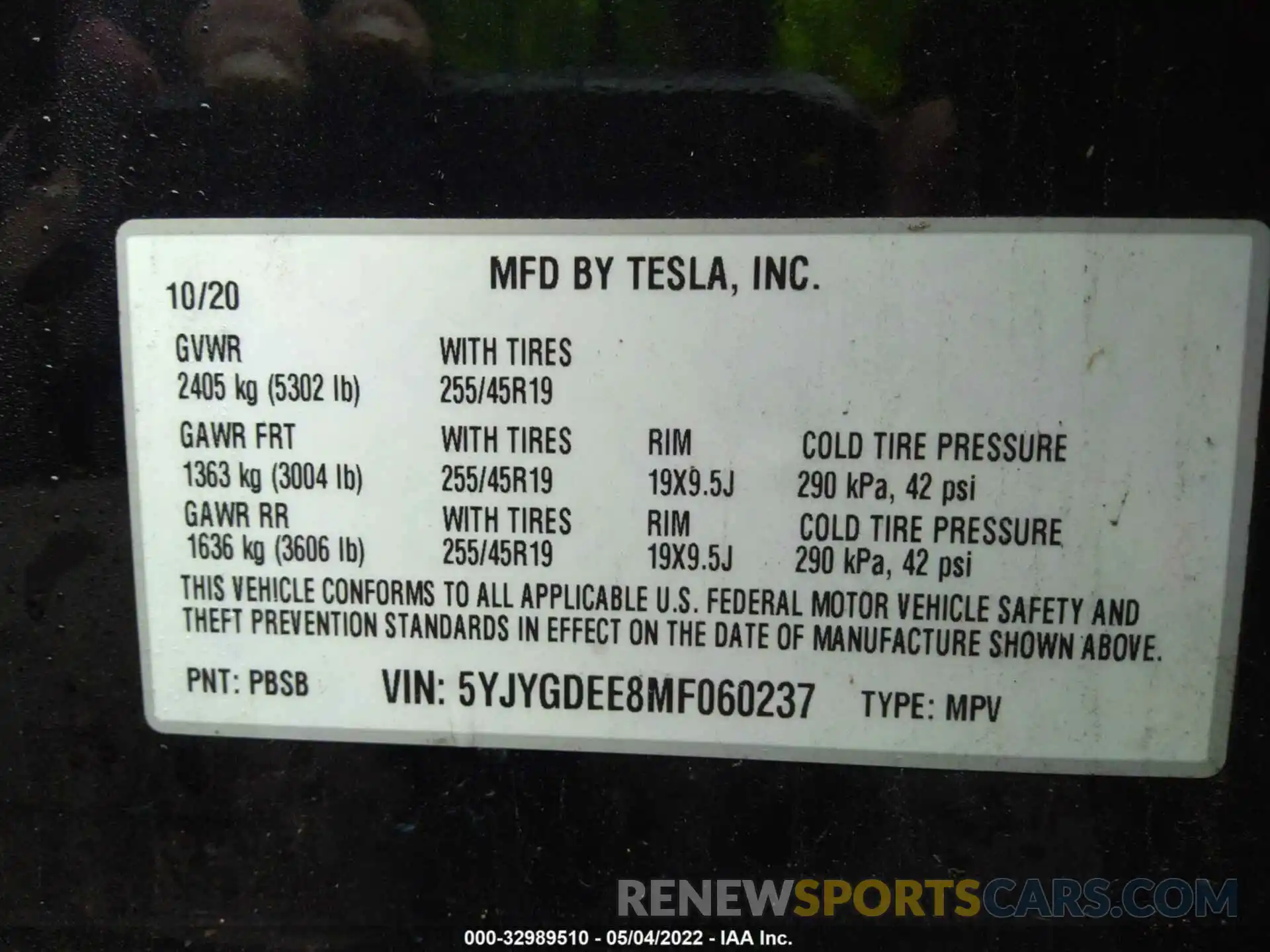 9 Photograph of a damaged car 5YJYGDEE8MF060237 TESLA MODEL Y 2021