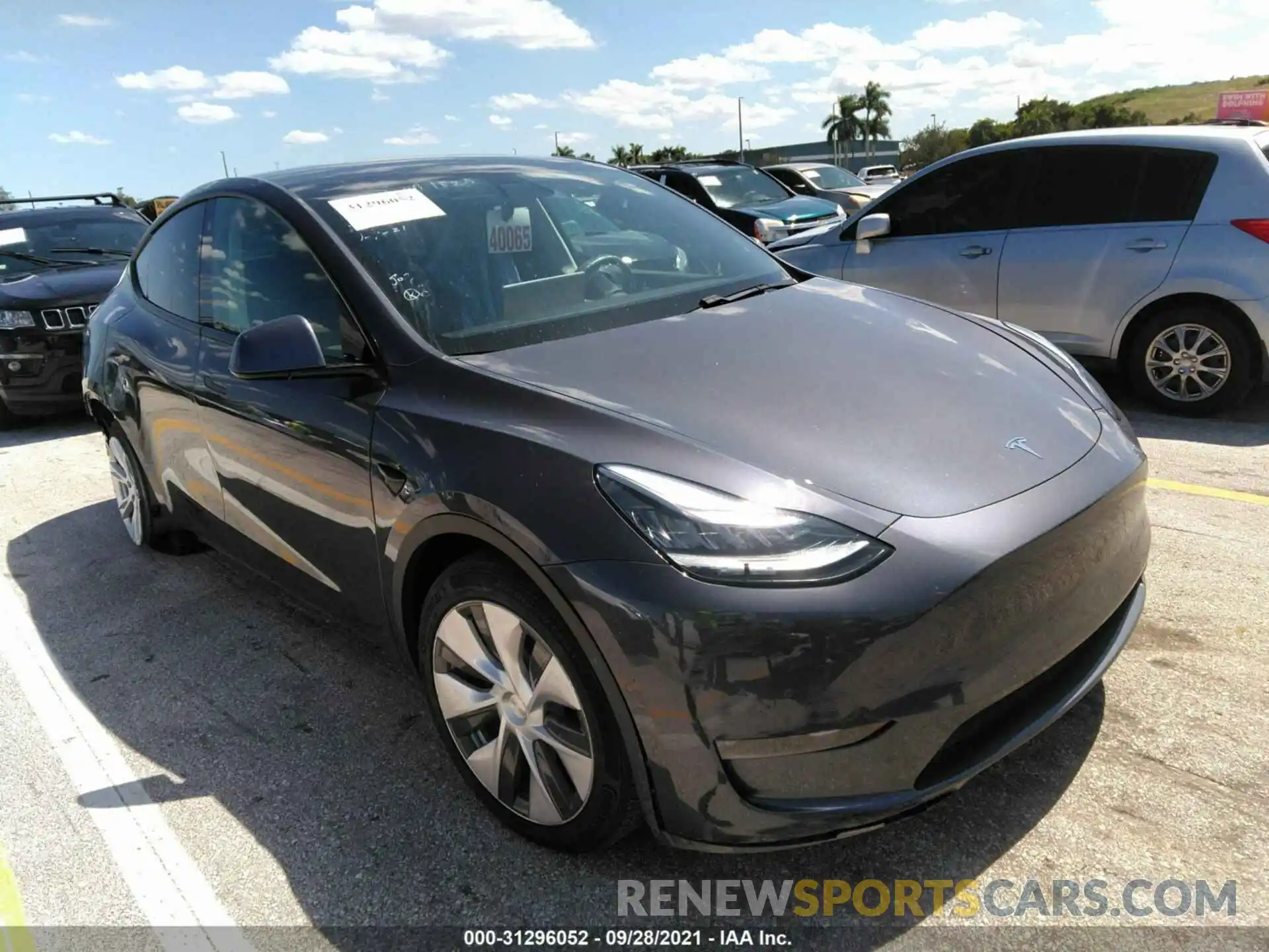 1 Photograph of a damaged car 5YJYGDEE8MF062263 TESLA MODEL Y 2021