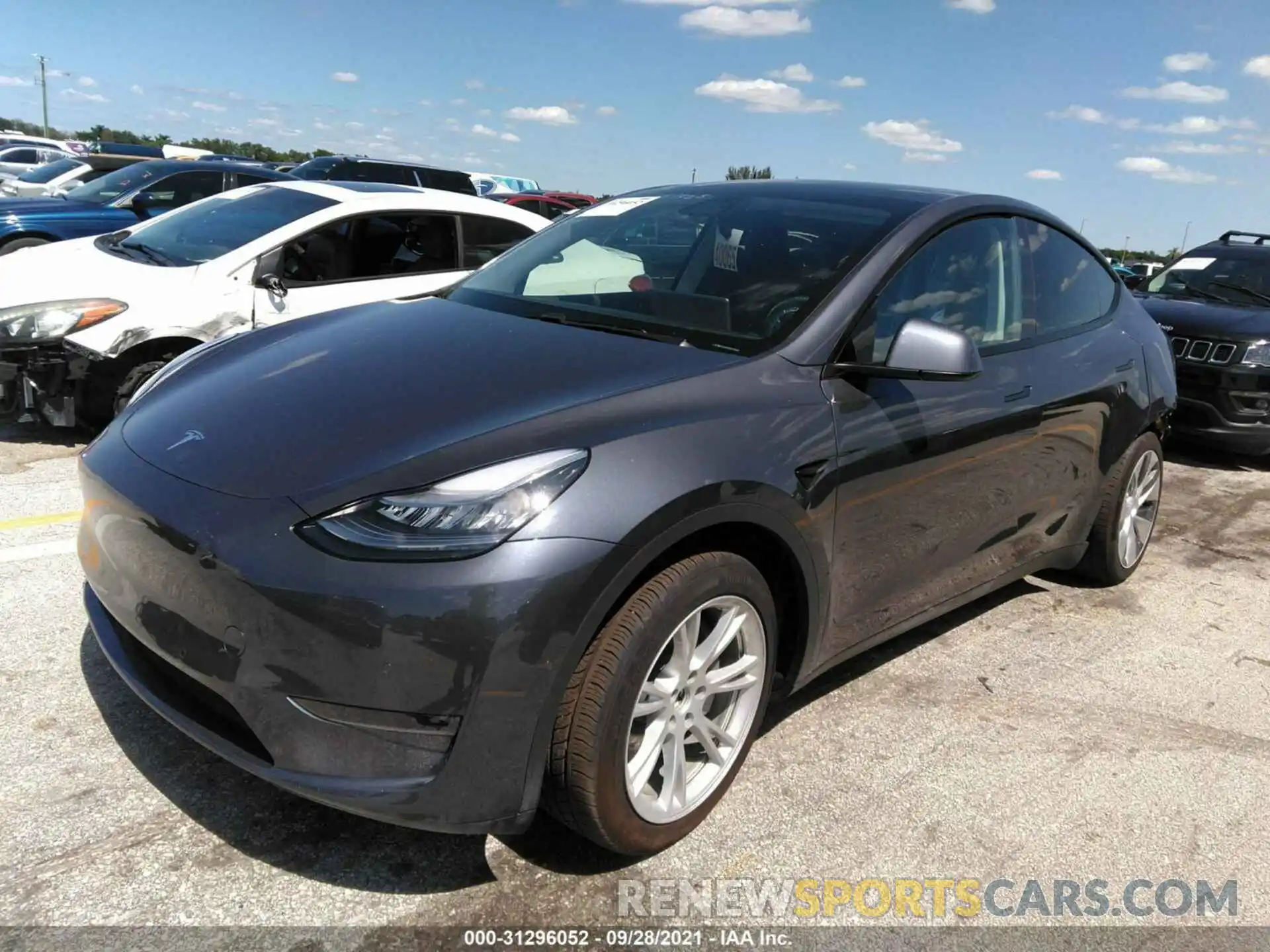 2 Photograph of a damaged car 5YJYGDEE8MF062263 TESLA MODEL Y 2021