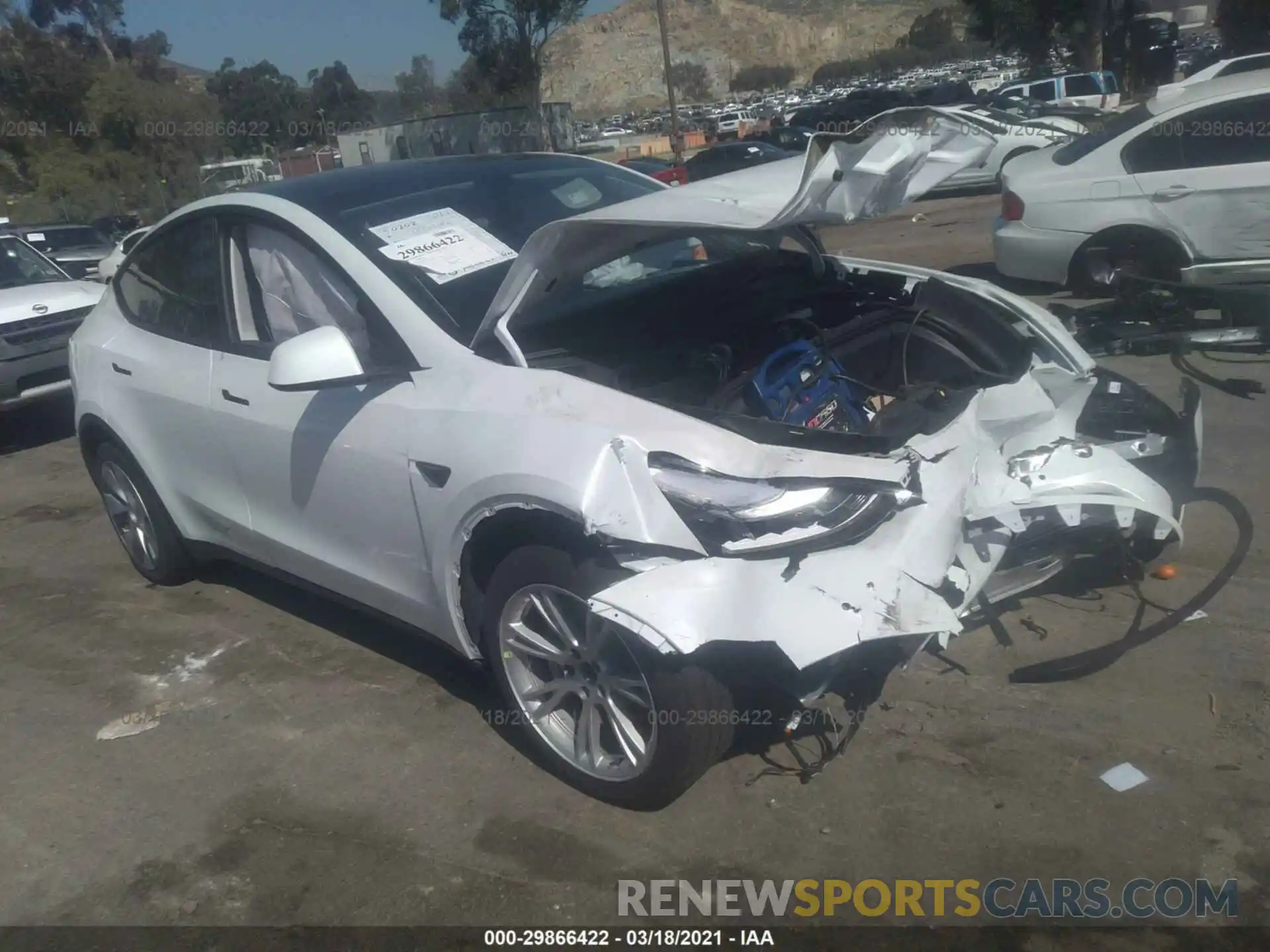 1 Photograph of a damaged car 5YJYGDEE8MF063414 TESLA MODEL Y 2021