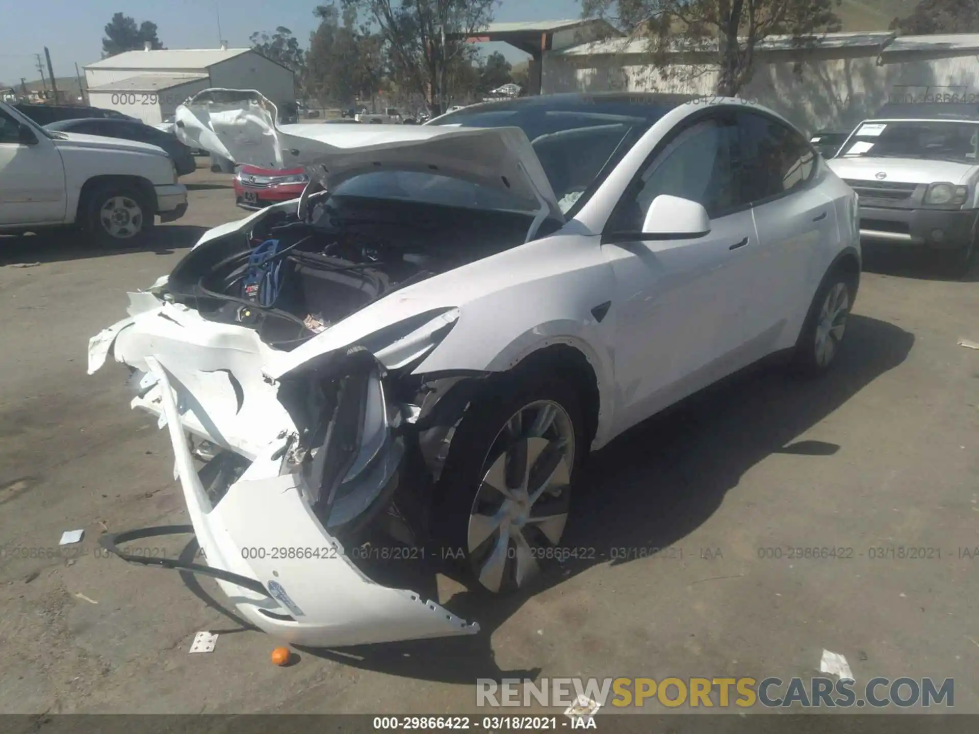 2 Photograph of a damaged car 5YJYGDEE8MF063414 TESLA MODEL Y 2021