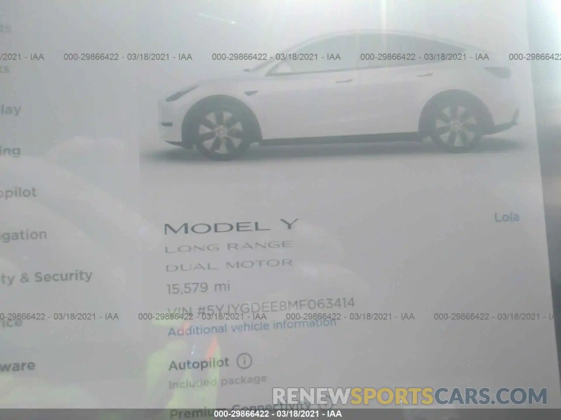 7 Photograph of a damaged car 5YJYGDEE8MF063414 TESLA MODEL Y 2021