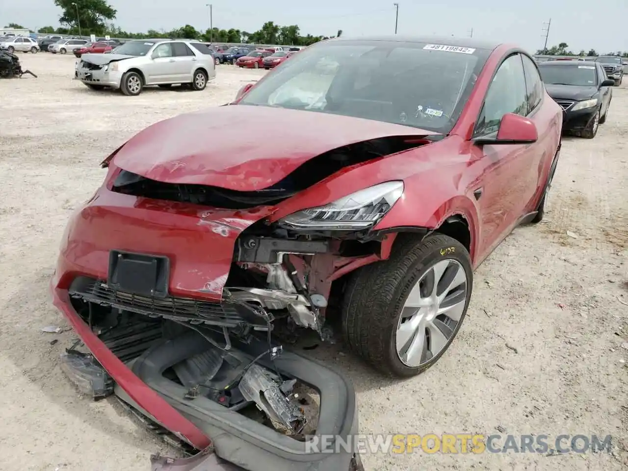 2 Photograph of a damaged car 5YJYGDEE8MF067916 TESLA MODEL Y 2021