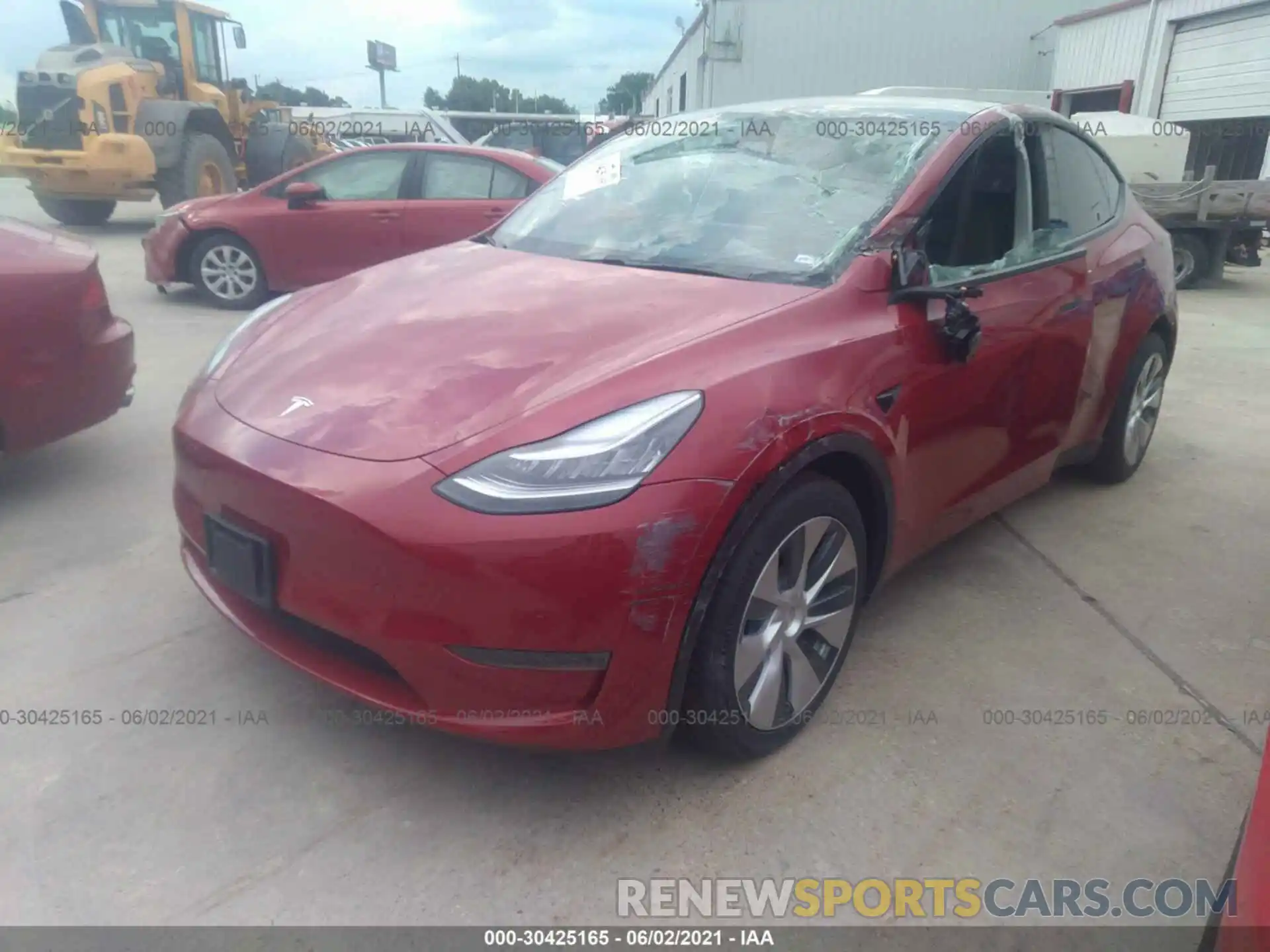 2 Photograph of a damaged car 5YJYGDEE8MF070766 TESLA MODEL Y 2021