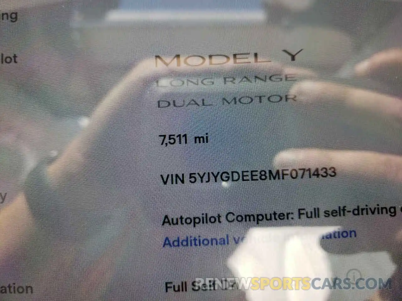 8 Фотография поврежденного автомобиля 5YJYGDEE8MF071433 TESLA MODEL Y 2021