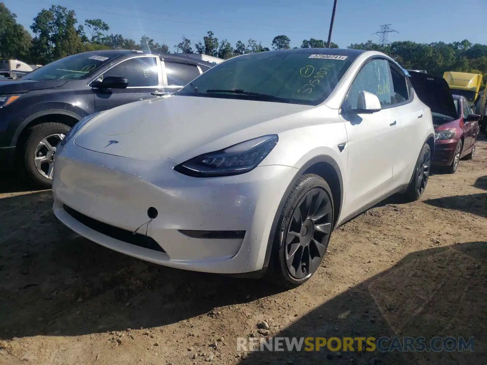 2 Photograph of a damaged car 5YJYGDEE8MF080357 TESLA MODEL Y 2021