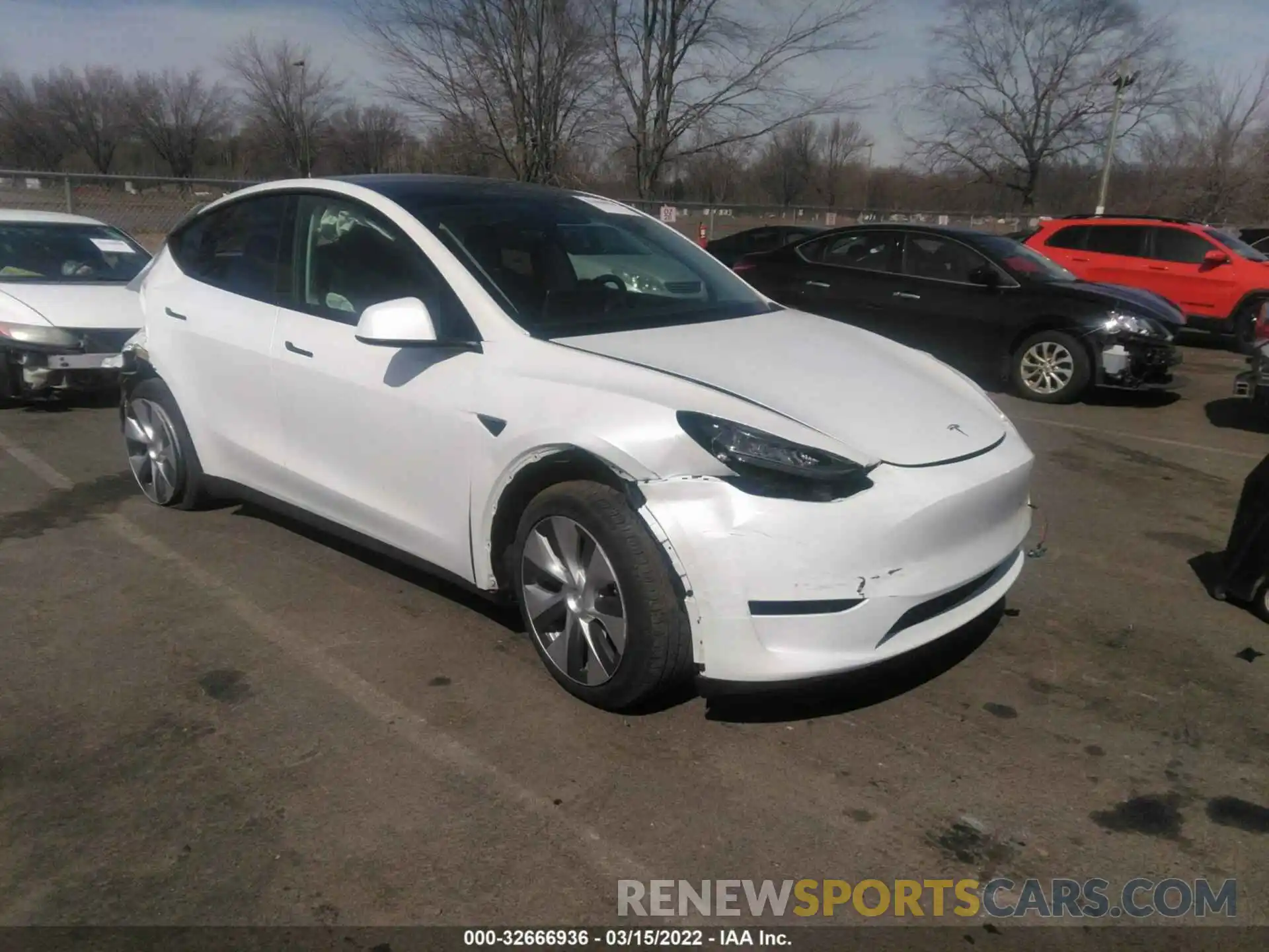 1 Photograph of a damaged car 5YJYGDEE8MF086773 TESLA MODEL Y 2021