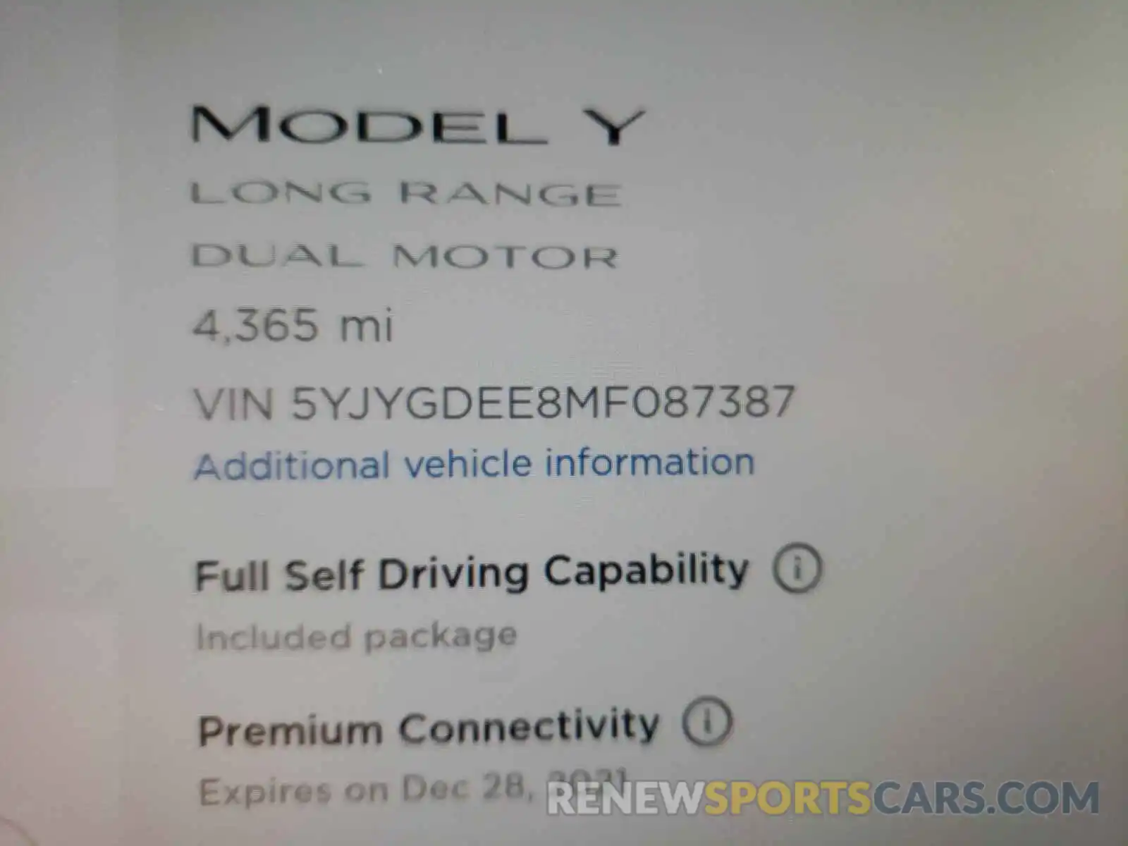 10 Photograph of a damaged car 5YJYGDEE8MF087387 TESLA MODEL Y 2021