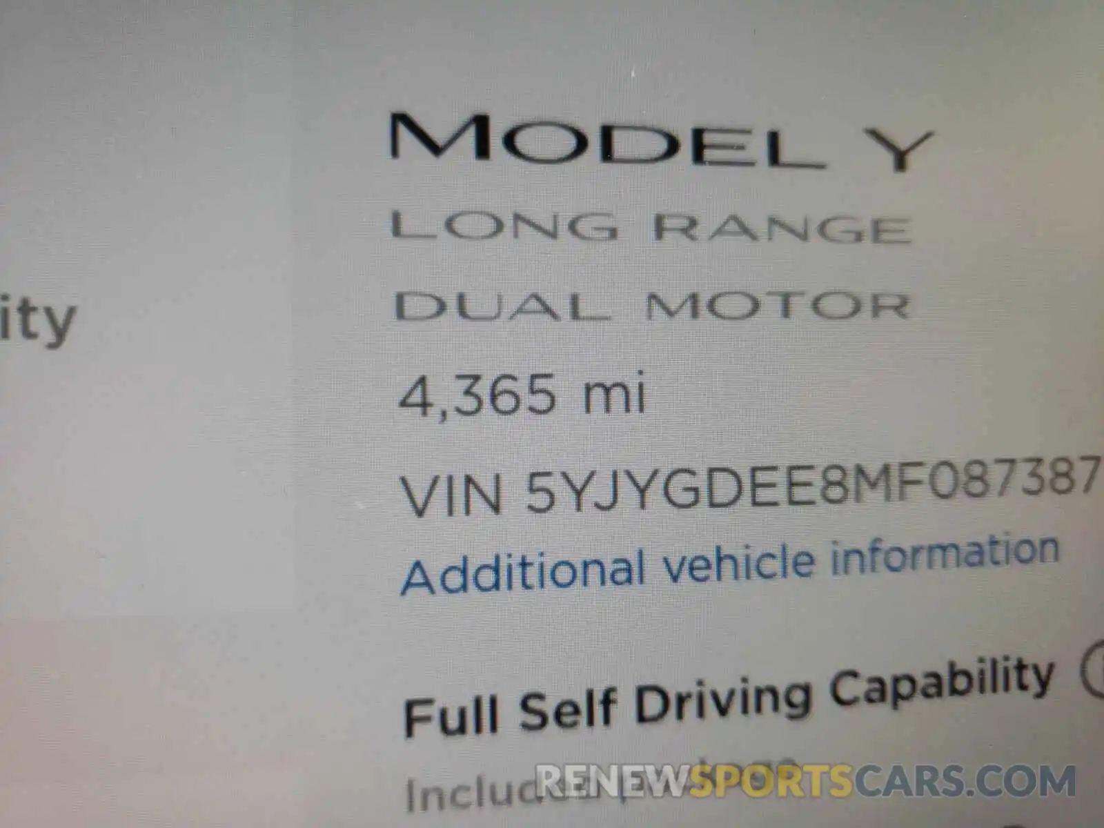 8 Photograph of a damaged car 5YJYGDEE8MF087387 TESLA MODEL Y 2021