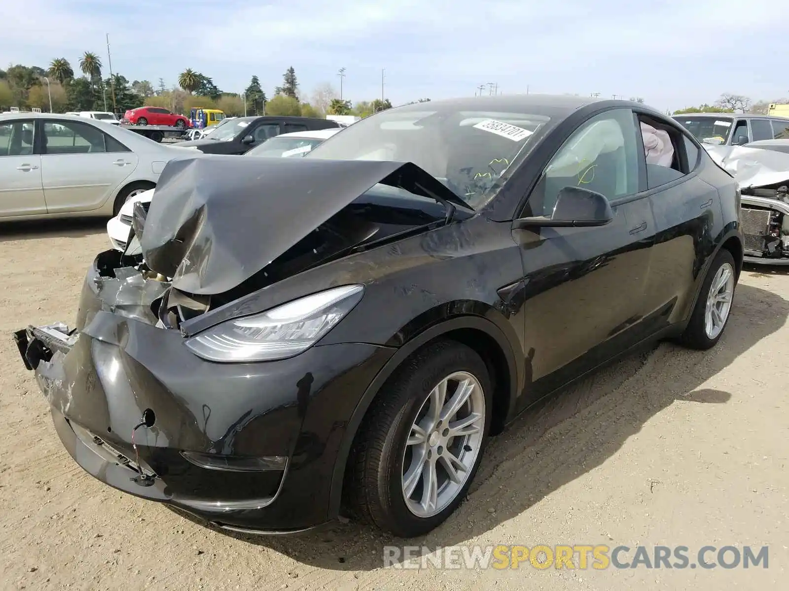 2 Фотография поврежденного автомобиля 5YJYGDEE8MF089348 TESLA MODEL Y 2021