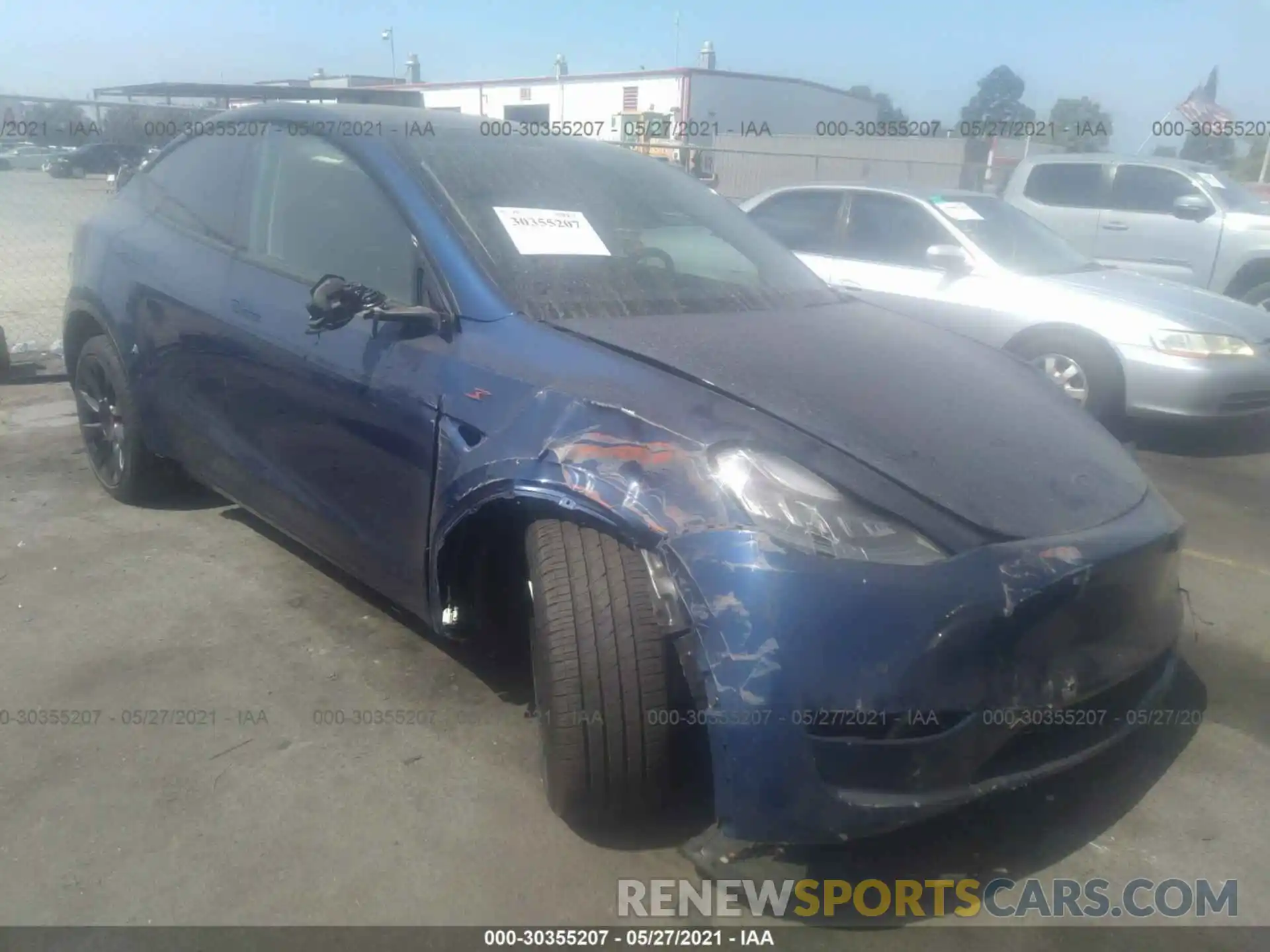 1 Photograph of a damaged car 5YJYGDEE8MF097188 TESLA MODEL Y 2021