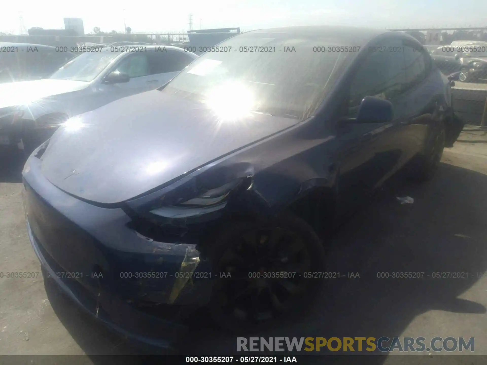 2 Photograph of a damaged car 5YJYGDEE8MF097188 TESLA MODEL Y 2021