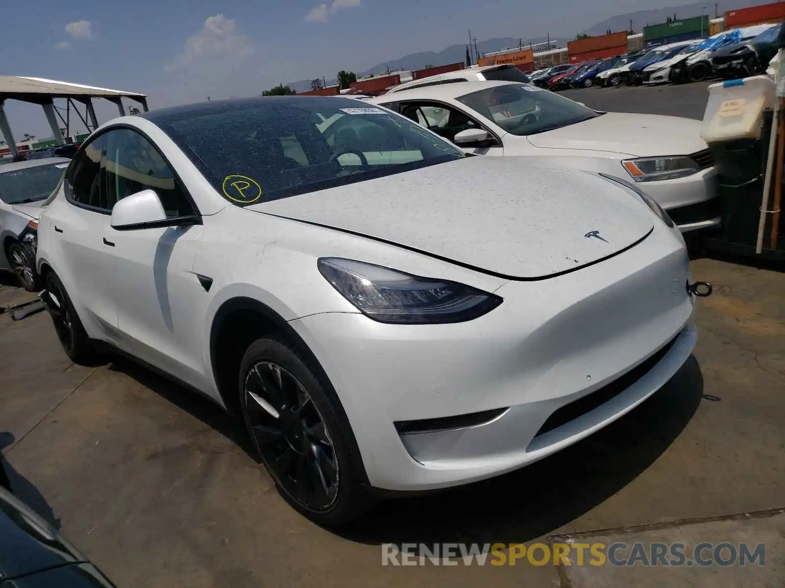 1 Photograph of a damaged car 5YJYGDEE8MF097403 TESLA MODEL Y 2021