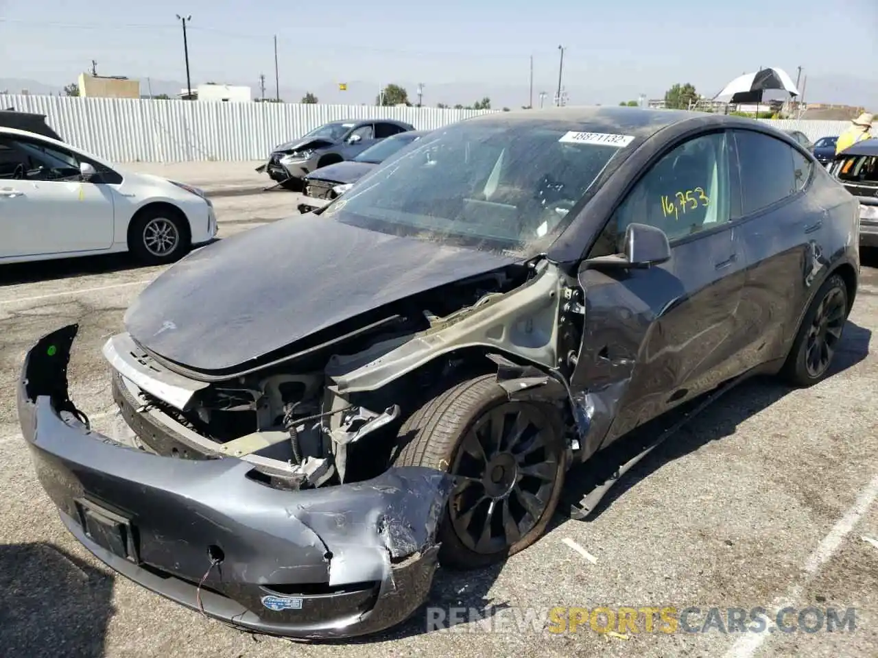 2 Photograph of a damaged car 5YJYGDEE8MF108285 TESLA MODEL Y 2021