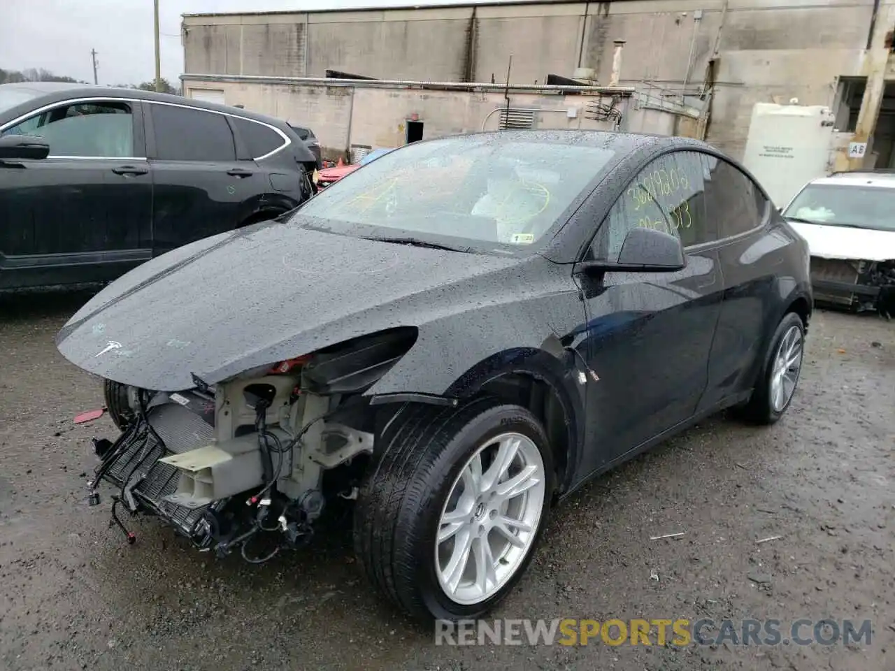 2 Photograph of a damaged car 5YJYGDEE8MF108481 TESLA MODEL Y 2021