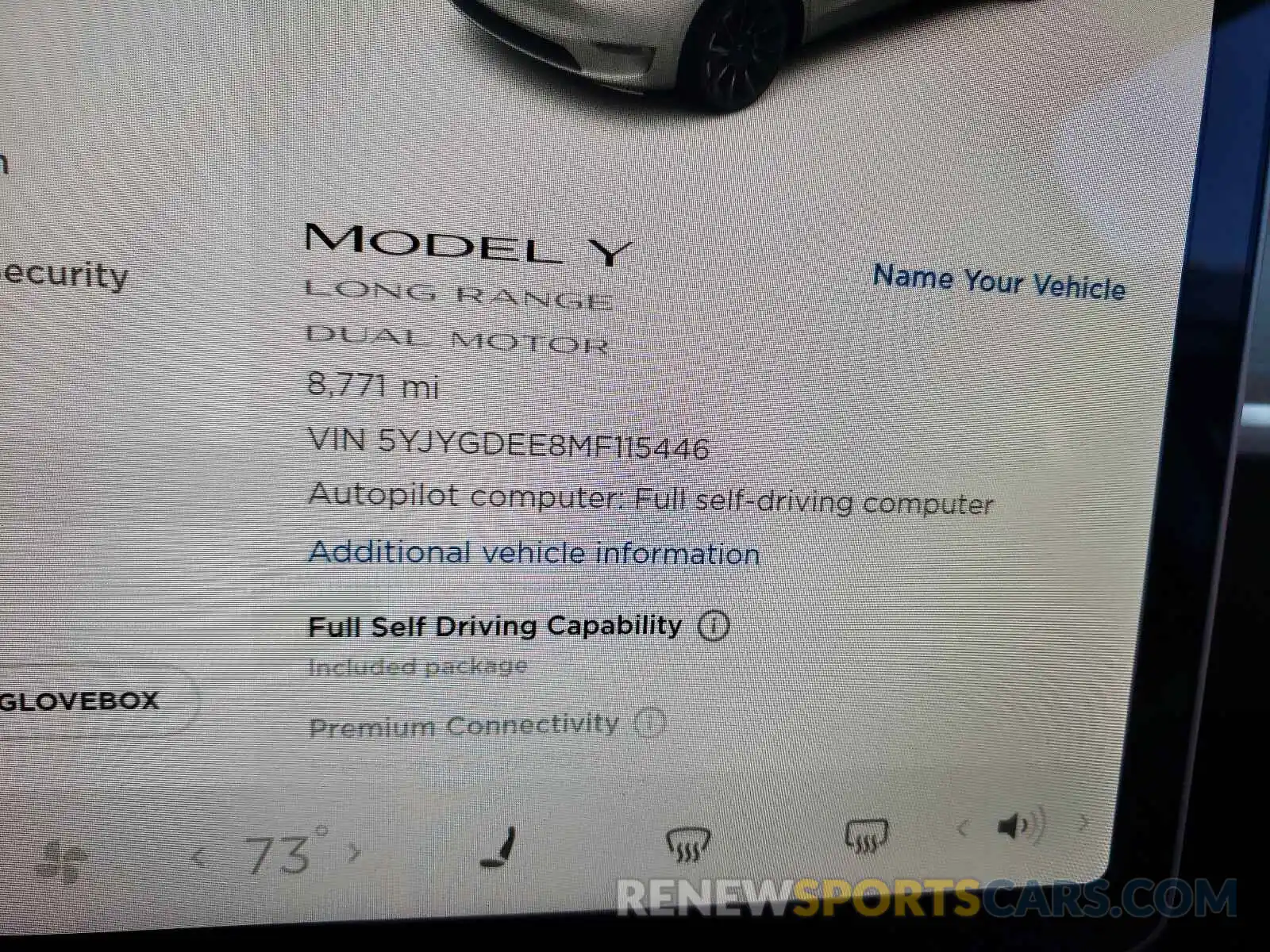 8 Фотография поврежденного автомобиля 5YJYGDEE8MF115446 TESLA MODEL Y 2021