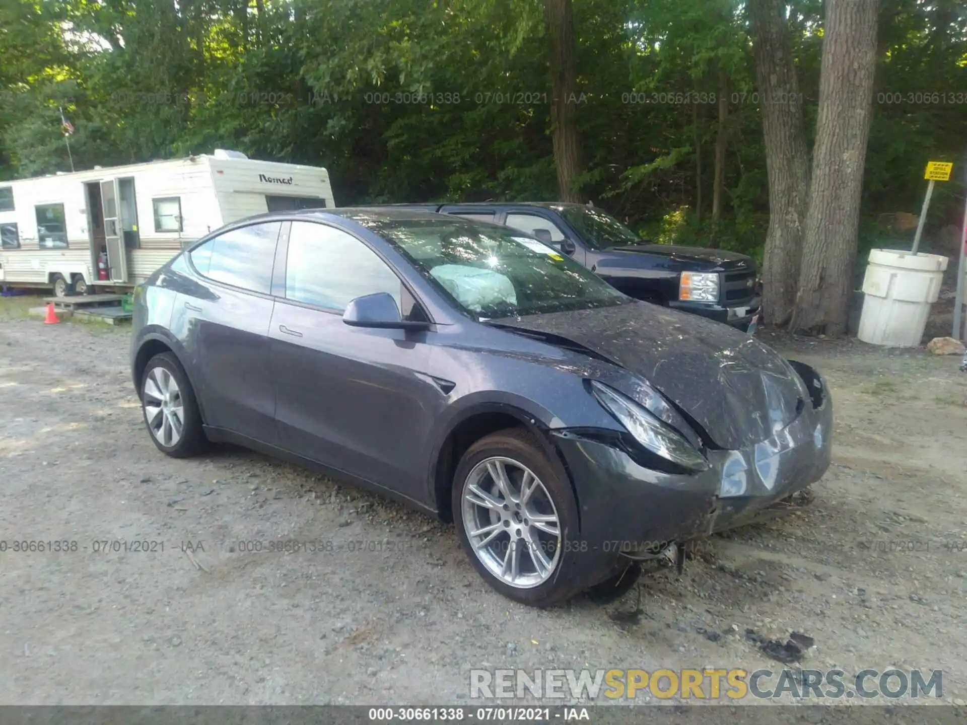 1 Photograph of a damaged car 5YJYGDEE8MF117536 TESLA MODEL Y 2021