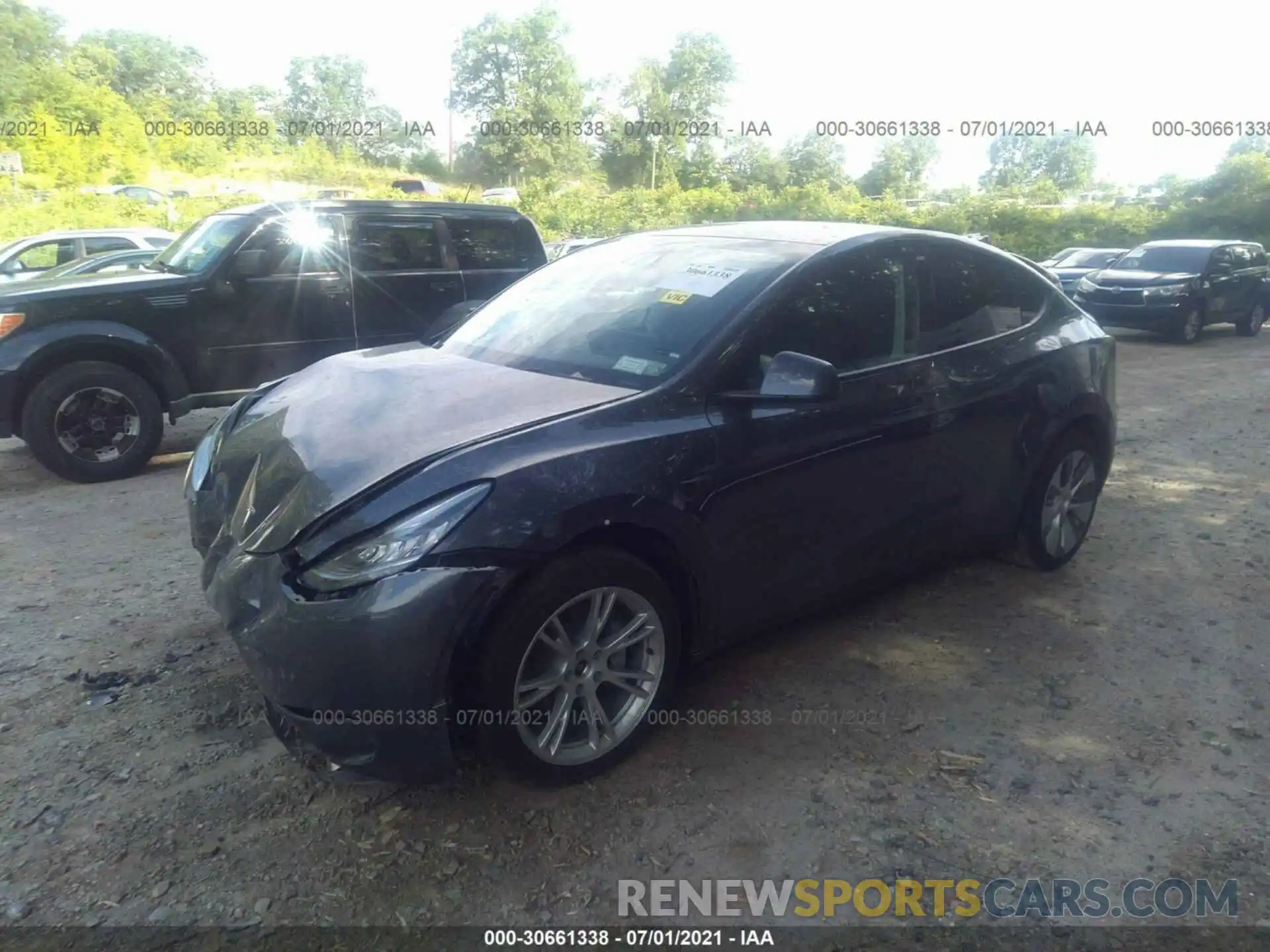 2 Photograph of a damaged car 5YJYGDEE8MF117536 TESLA MODEL Y 2021