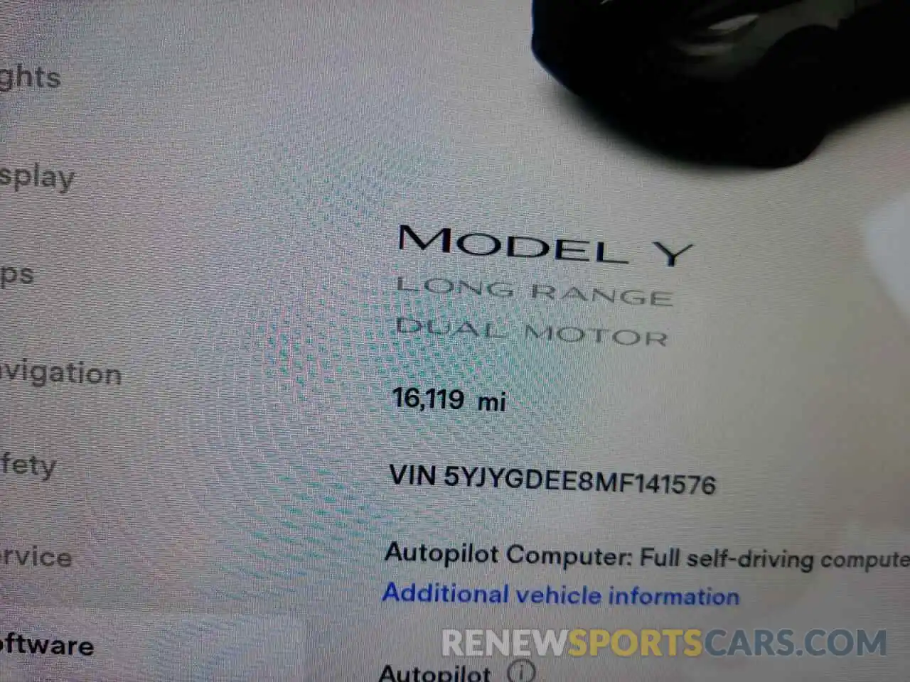 8 Фотография поврежденного автомобиля 5YJYGDEE8MF141576 TESLA MODEL Y 2021